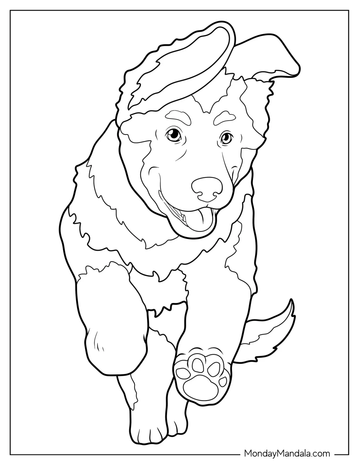 Simple Outline Of Puppy German Shepherd Coloring Page coloring page