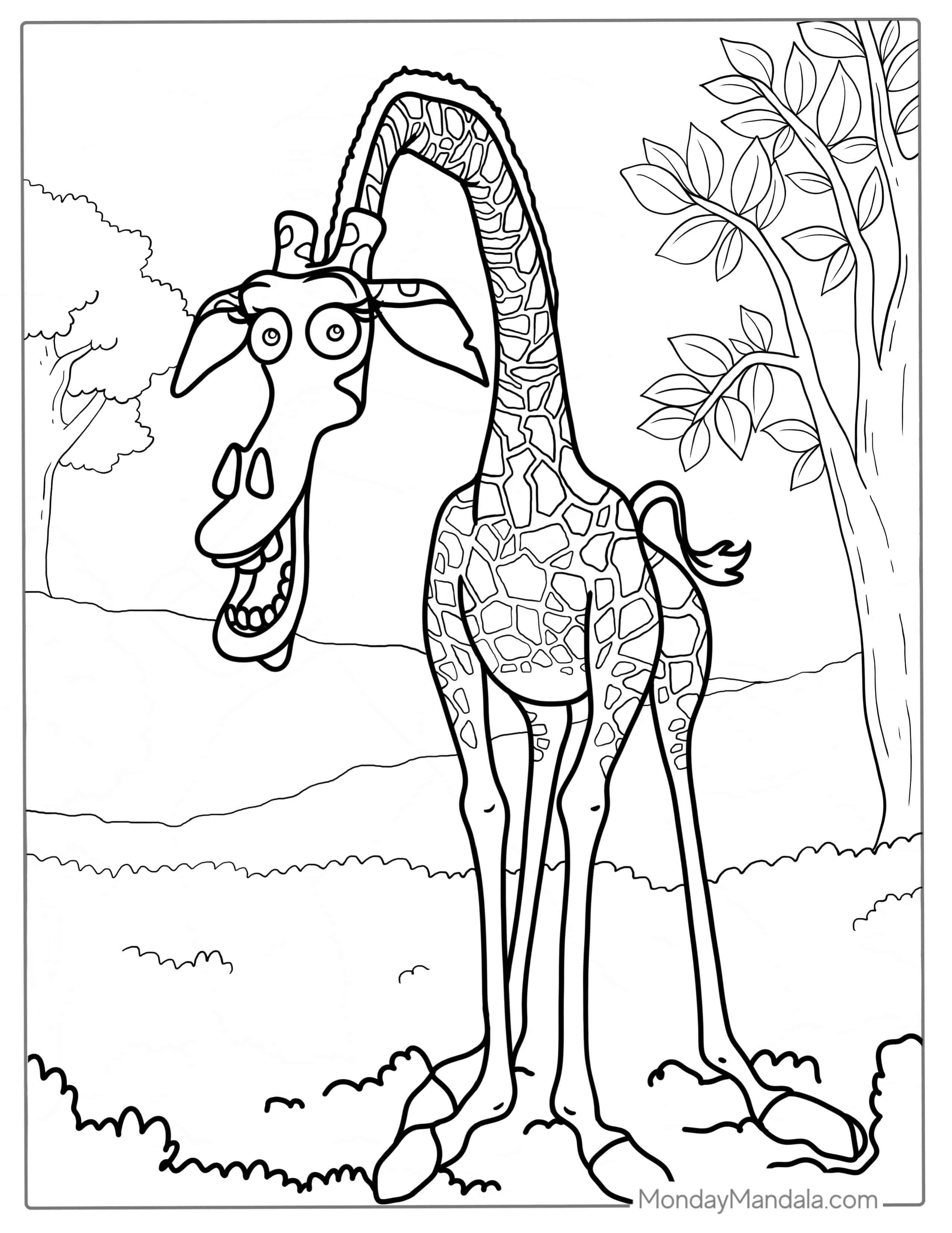 Melman Giraffe From Madagascar Coloring Page coloring page