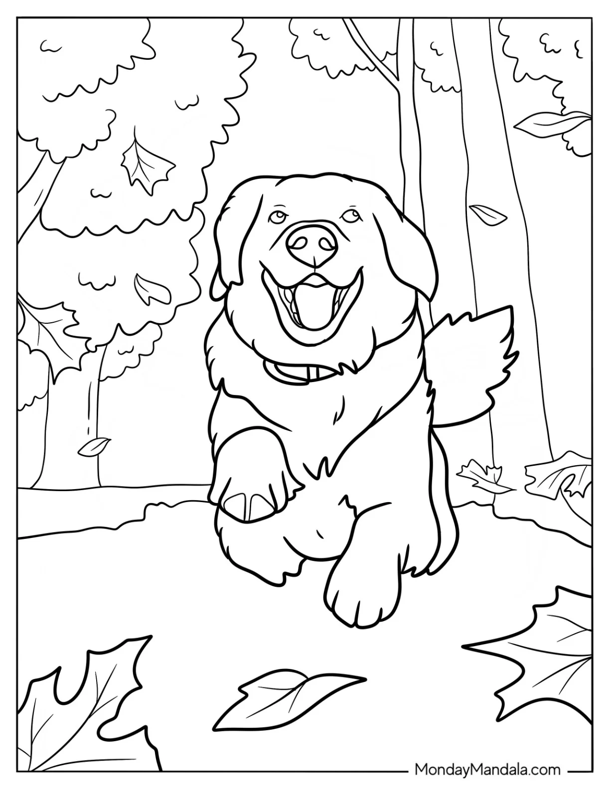 Happy Golden Retriever Coloring Page Puppy Running coloring page