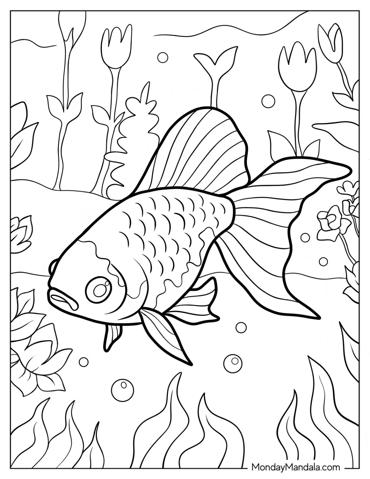 Scaly Goldfish Coloring Page coloring page