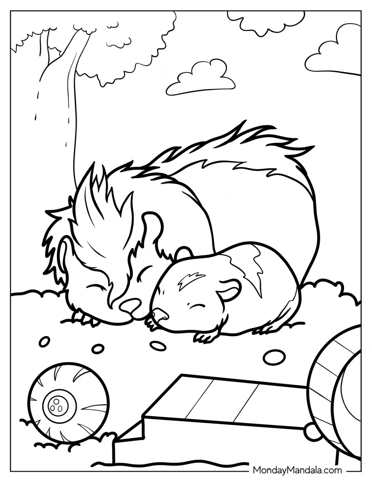 Mama Guinea Pig Coloring Page With Baby coloring page