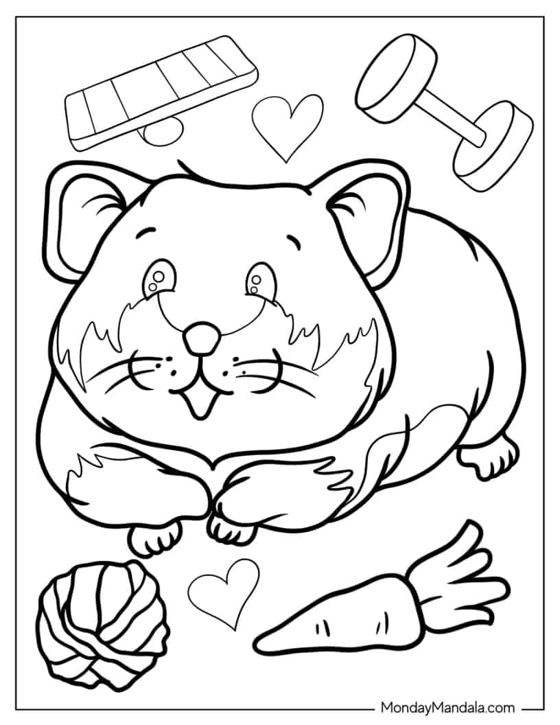 Fat Hamster Coloring Page coloring page — printable line art