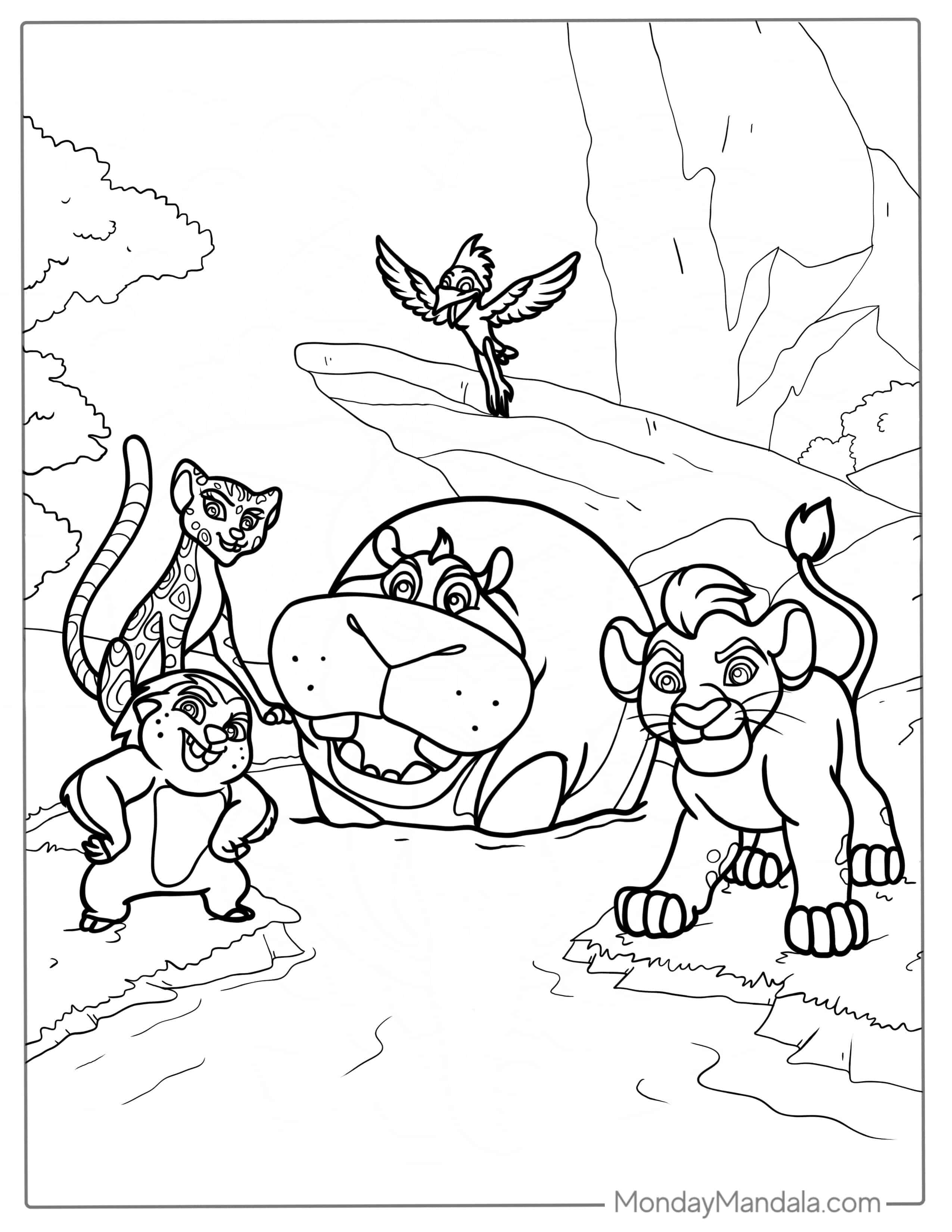 Lion Guard Hippo Coloring Page For Kids coloring page — printable line art