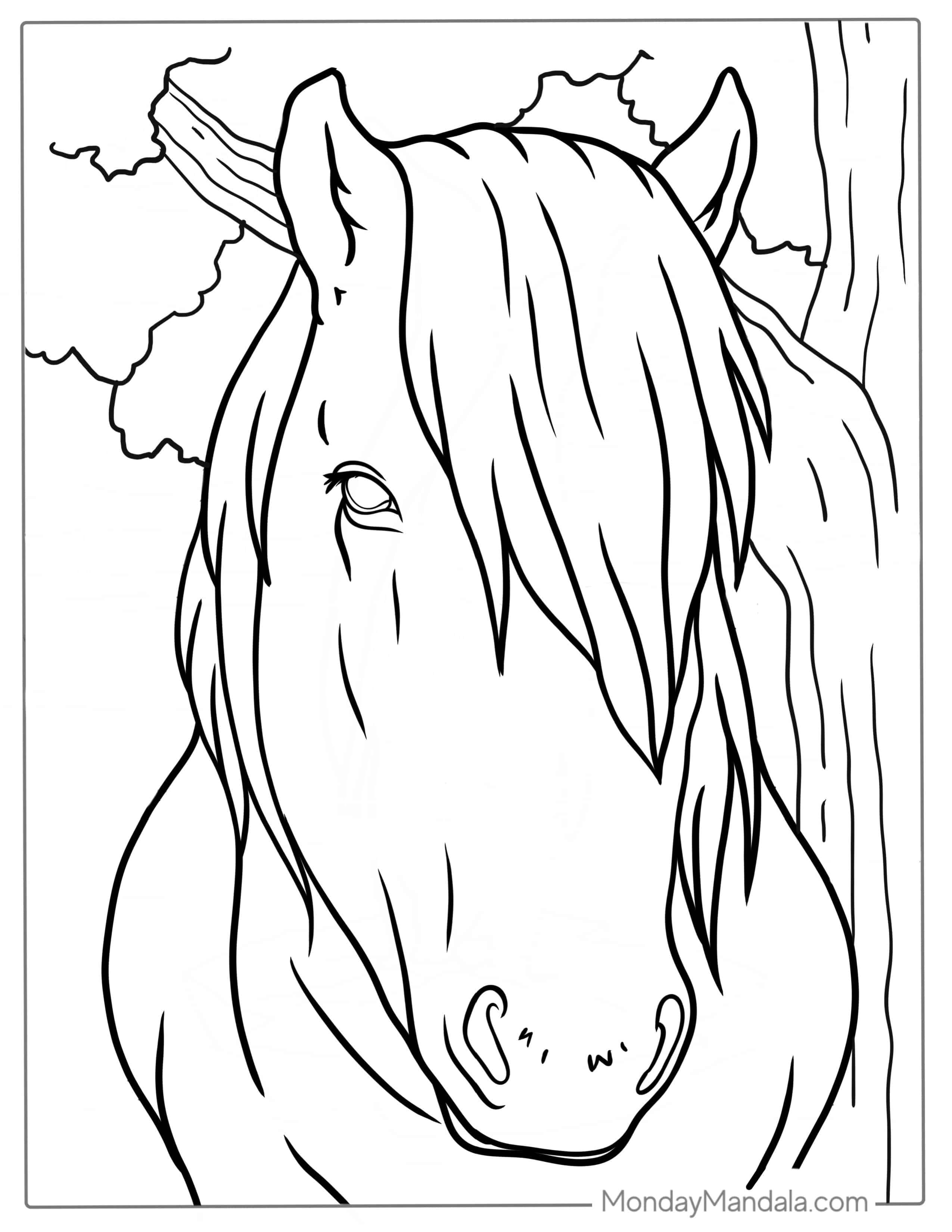 Cute Miniature Horse To Color coloring page — printable line art