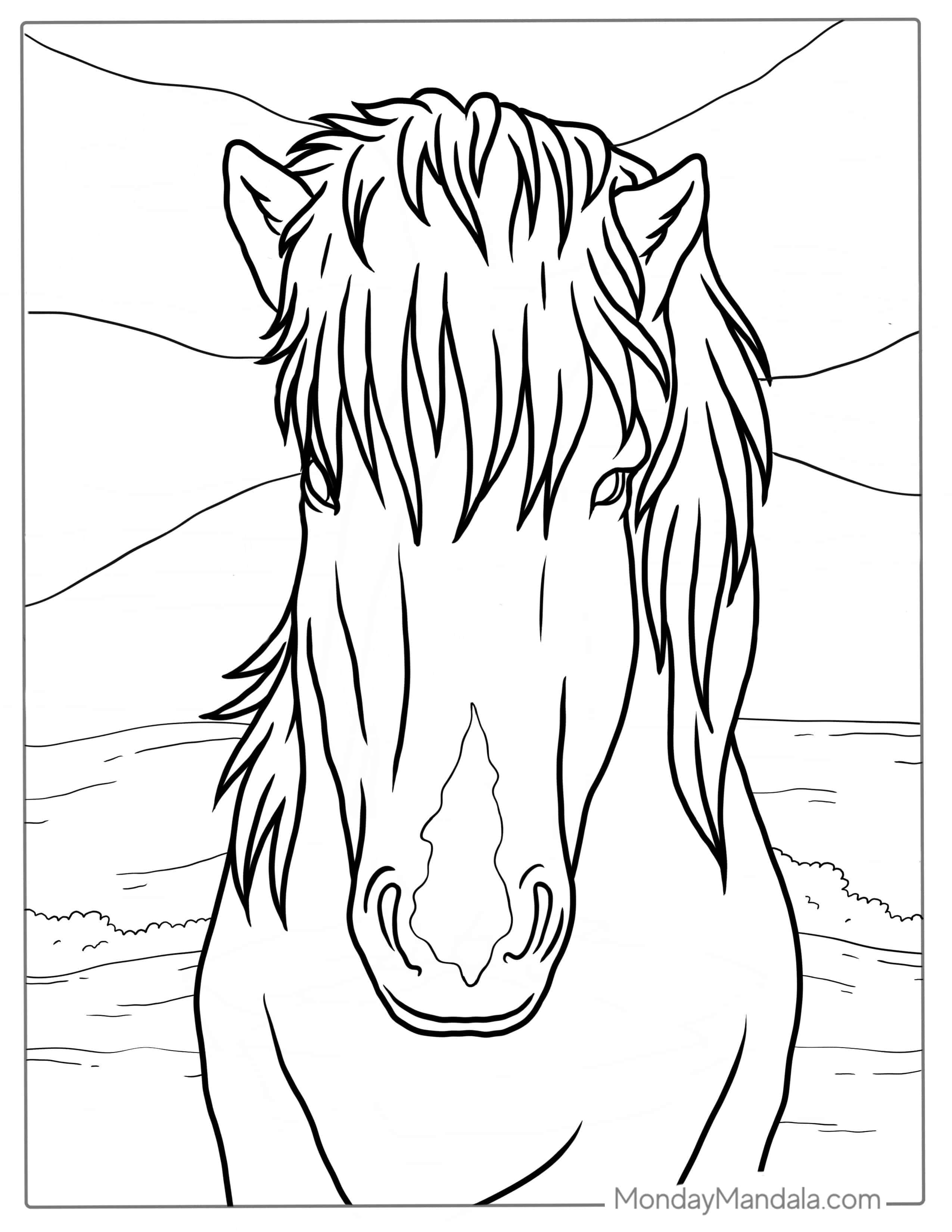 Miniature Horse Coloring Page For Kids coloring page