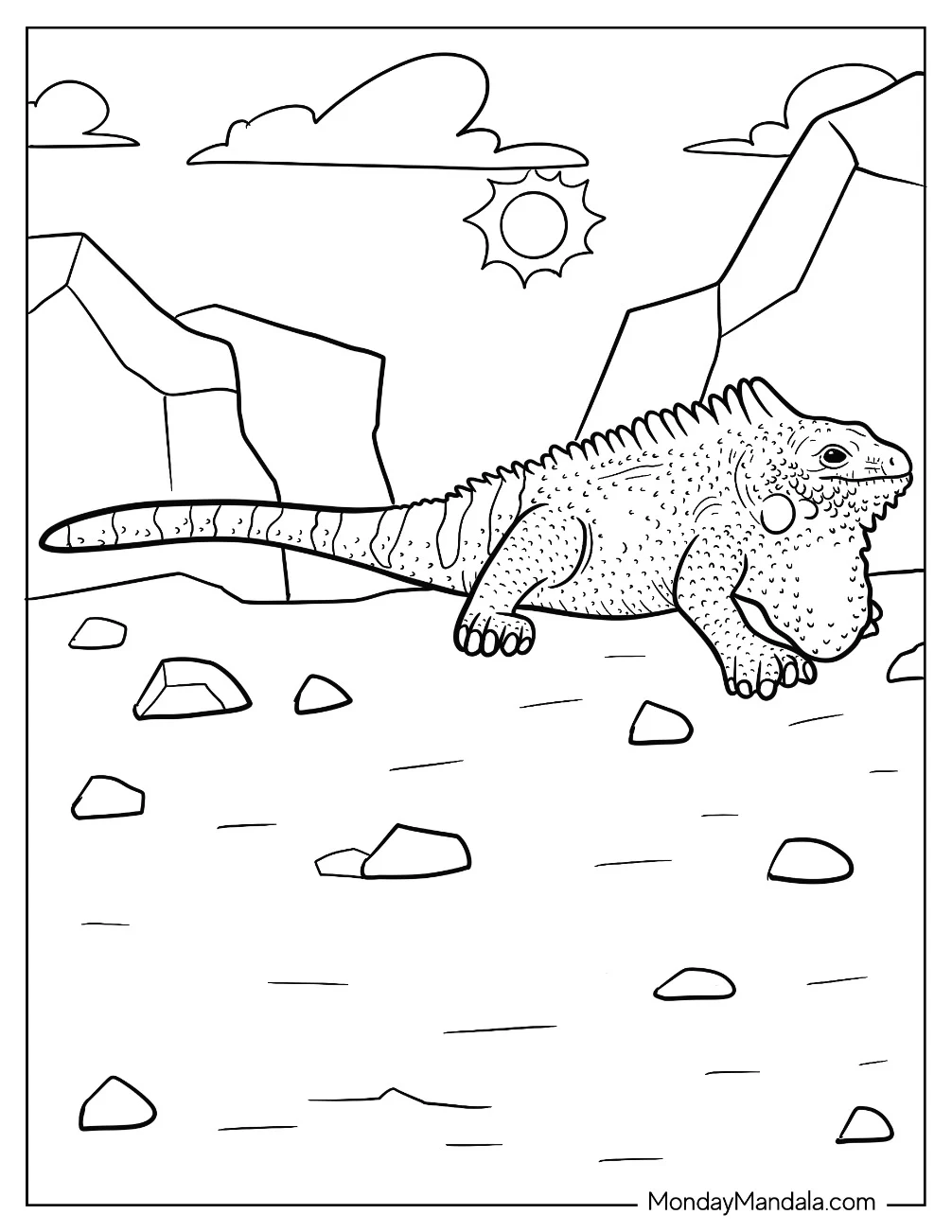 Schleich Iguana Coloring Page Under The Sun coloring page