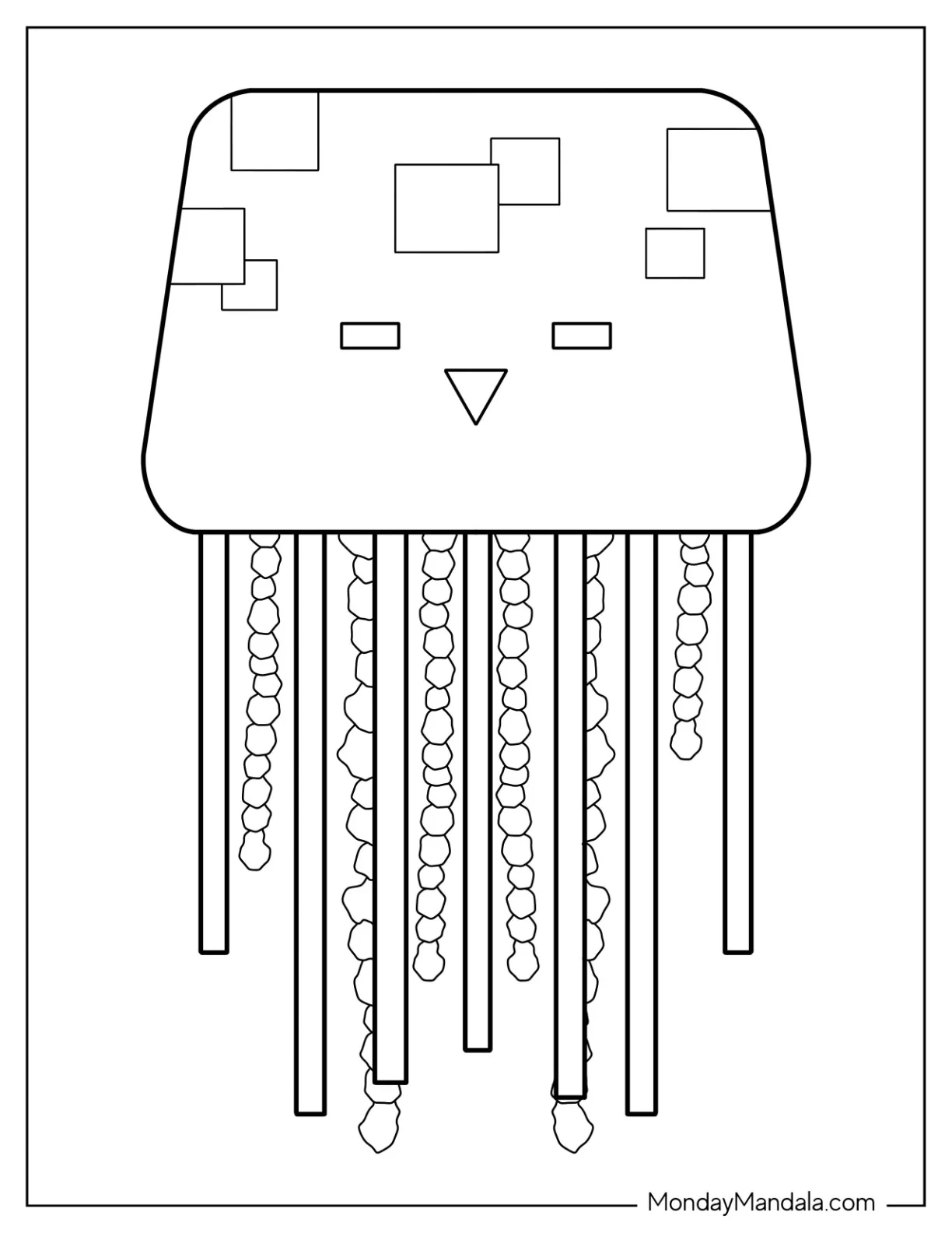 Minecraft Jellyfish Coloring Page coloring page
