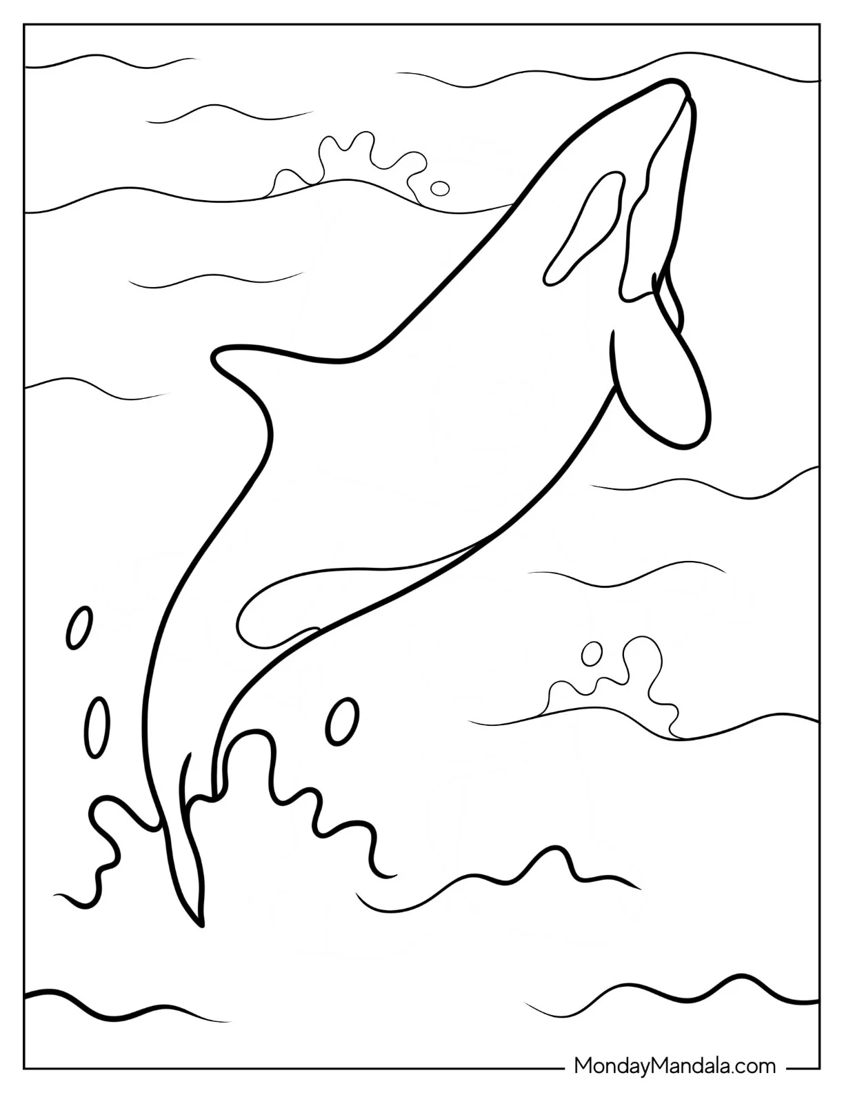 Killer Whale Coloring Page Leaping Out Of Water coloring page