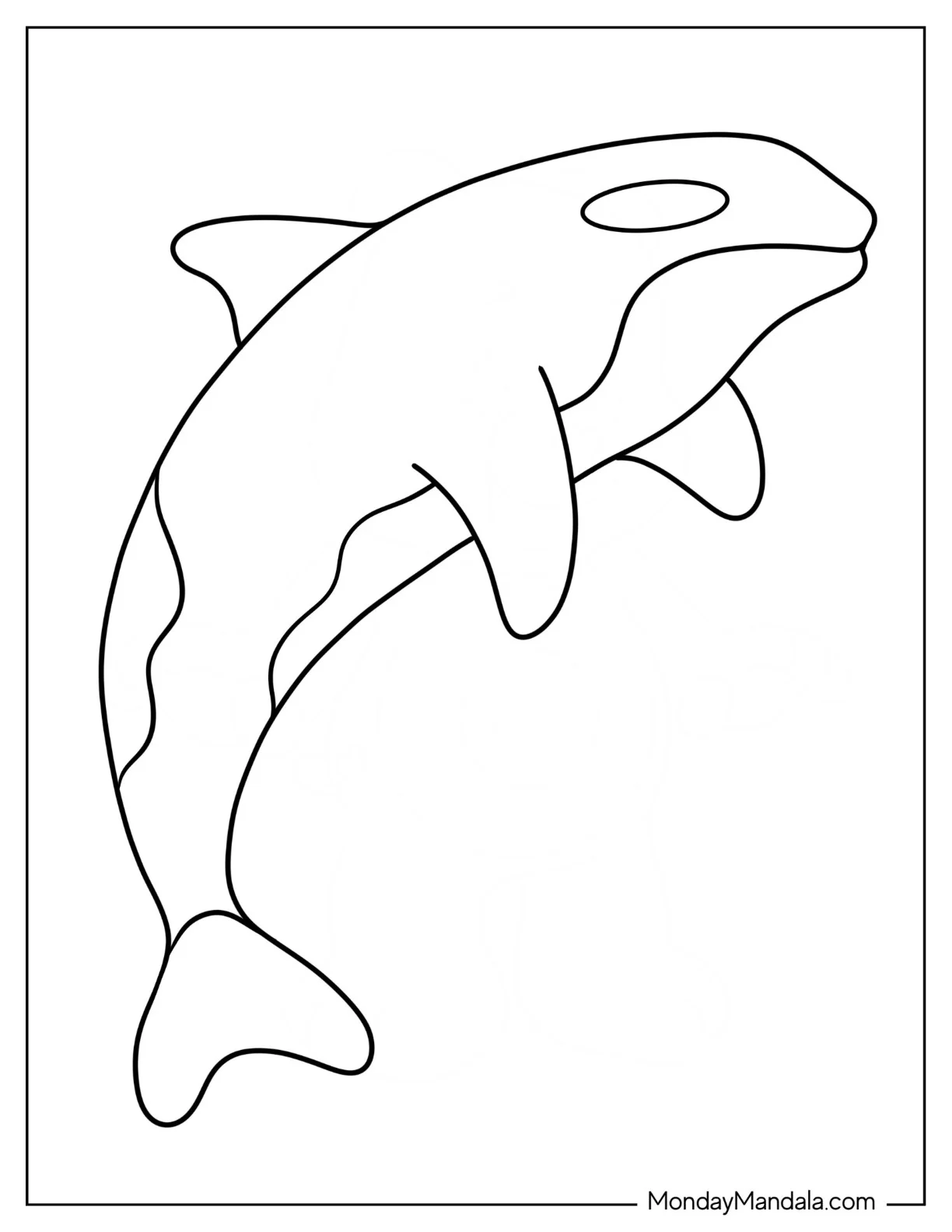 Large Orca Coloring Page For Preschoolers coloring page