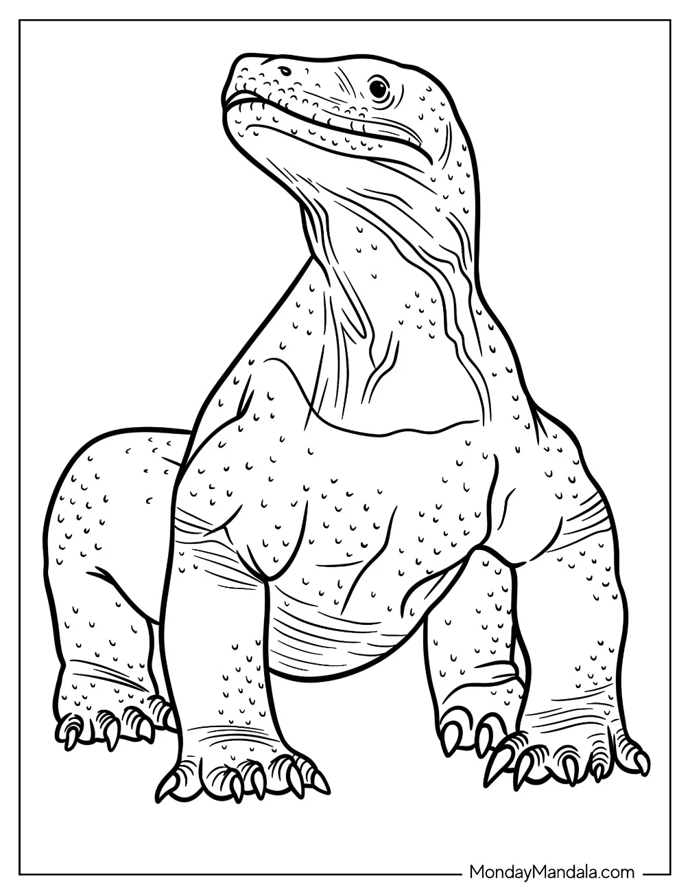 Detailed Komodo Dragon Coloring Page coloring page