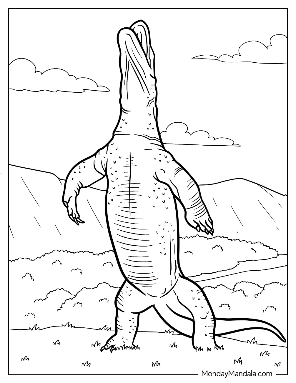 Komodo Dragon Coloring Page Standing coloring page