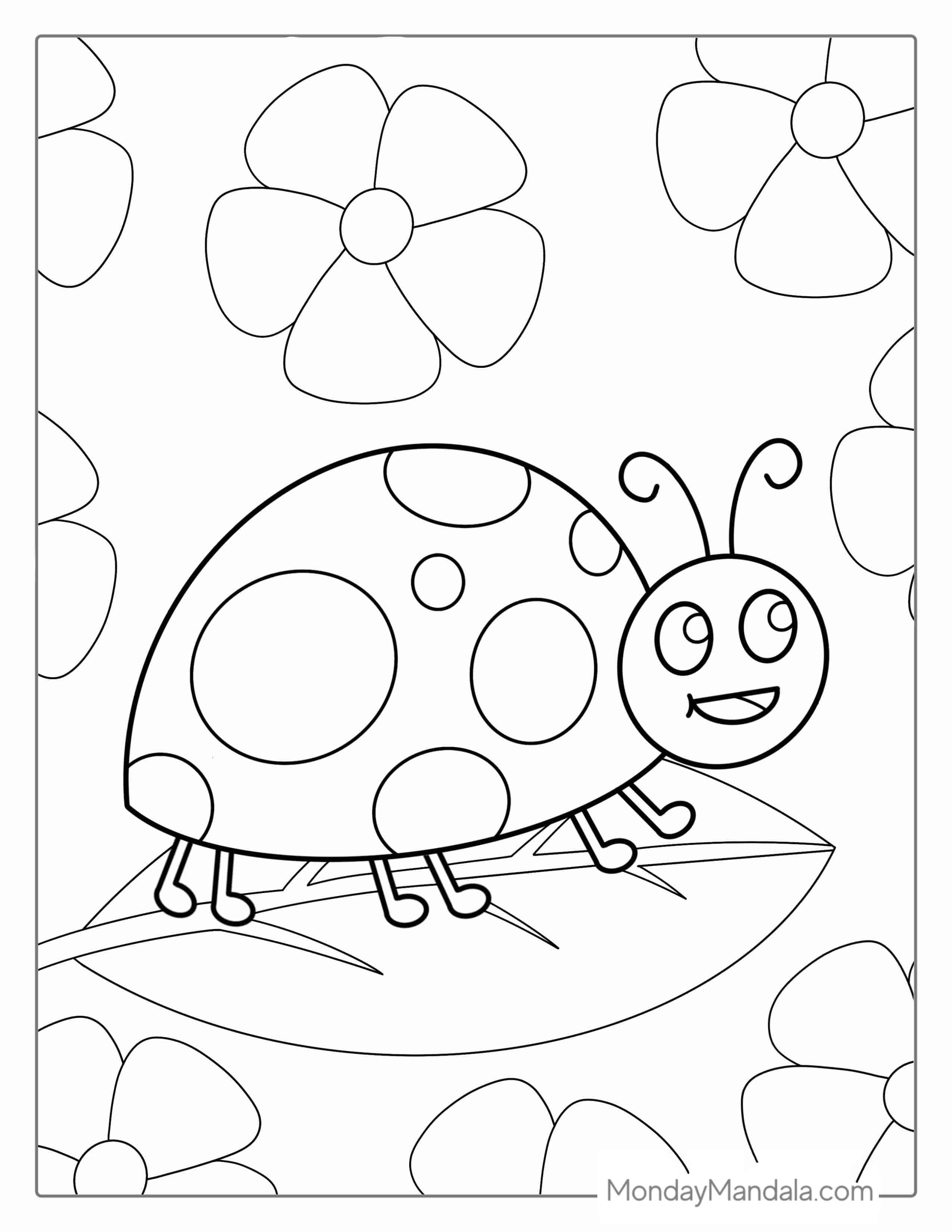 Ladybug With Big Dots To Color coloring page