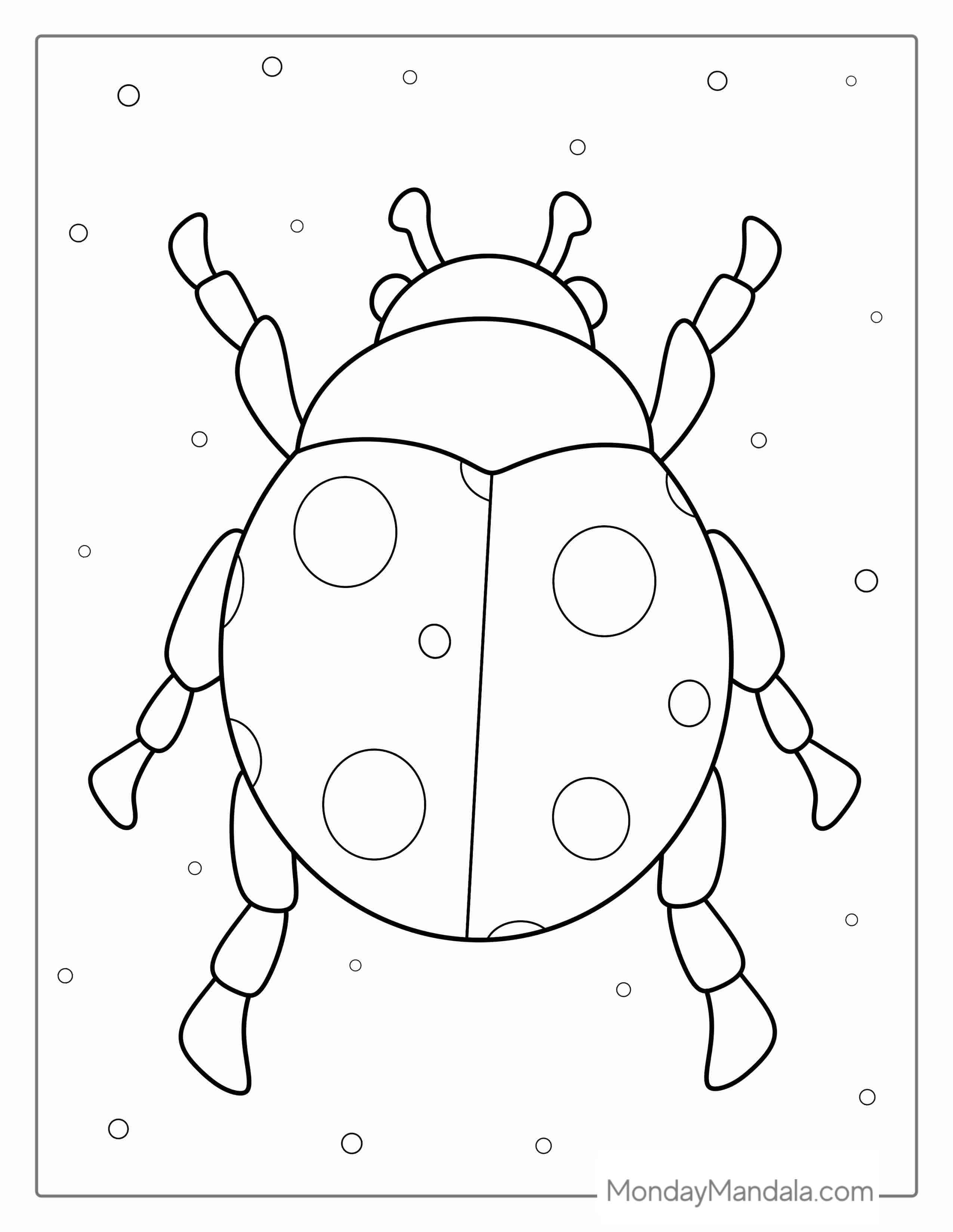 Realistic Ladybug Insect Coloring Sheet coloring page