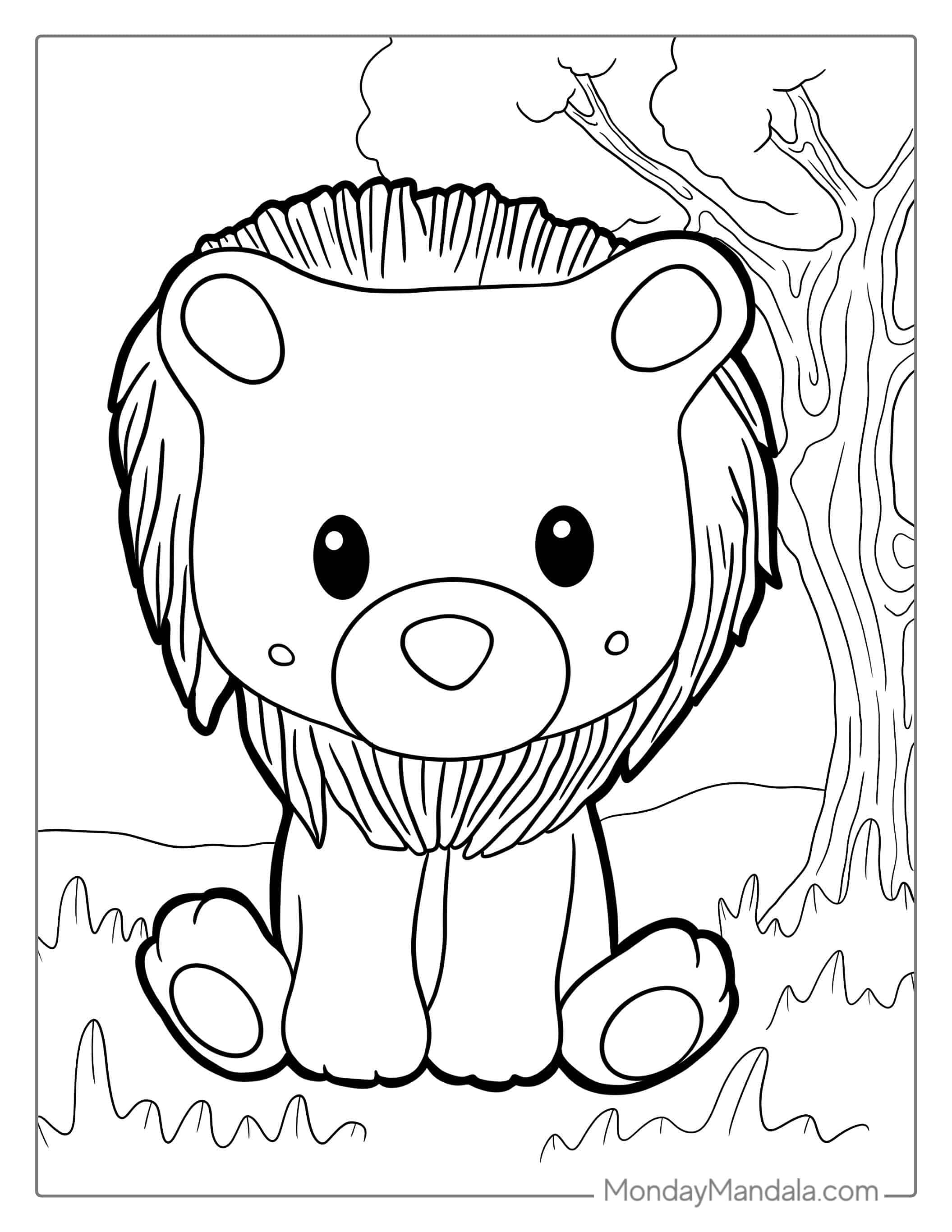 Simple Outline Of Lion To Color coloring page — printable line art
