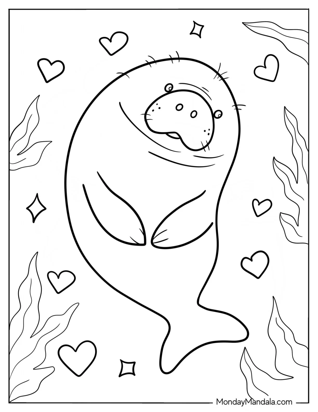 Chubby Little Manatee Coloring Page coloring page