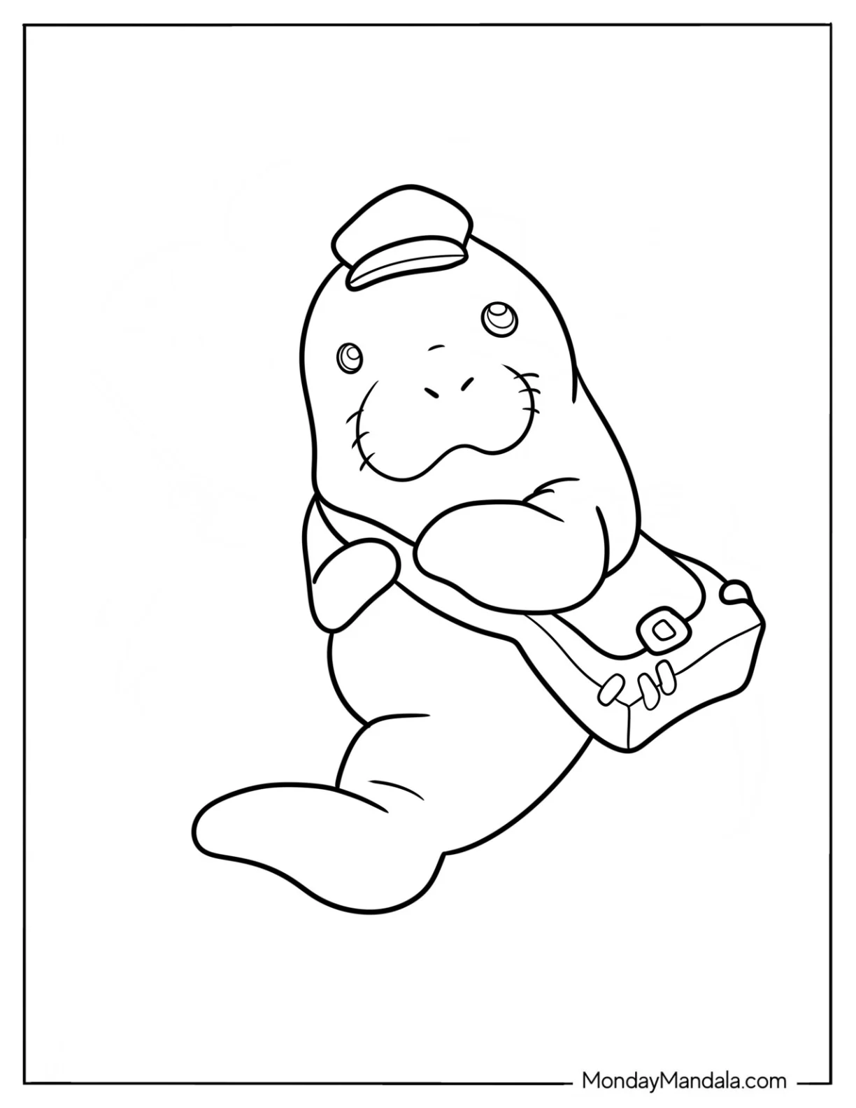 Mailman Manatee Coloring Page For Preschoolers coloring page
