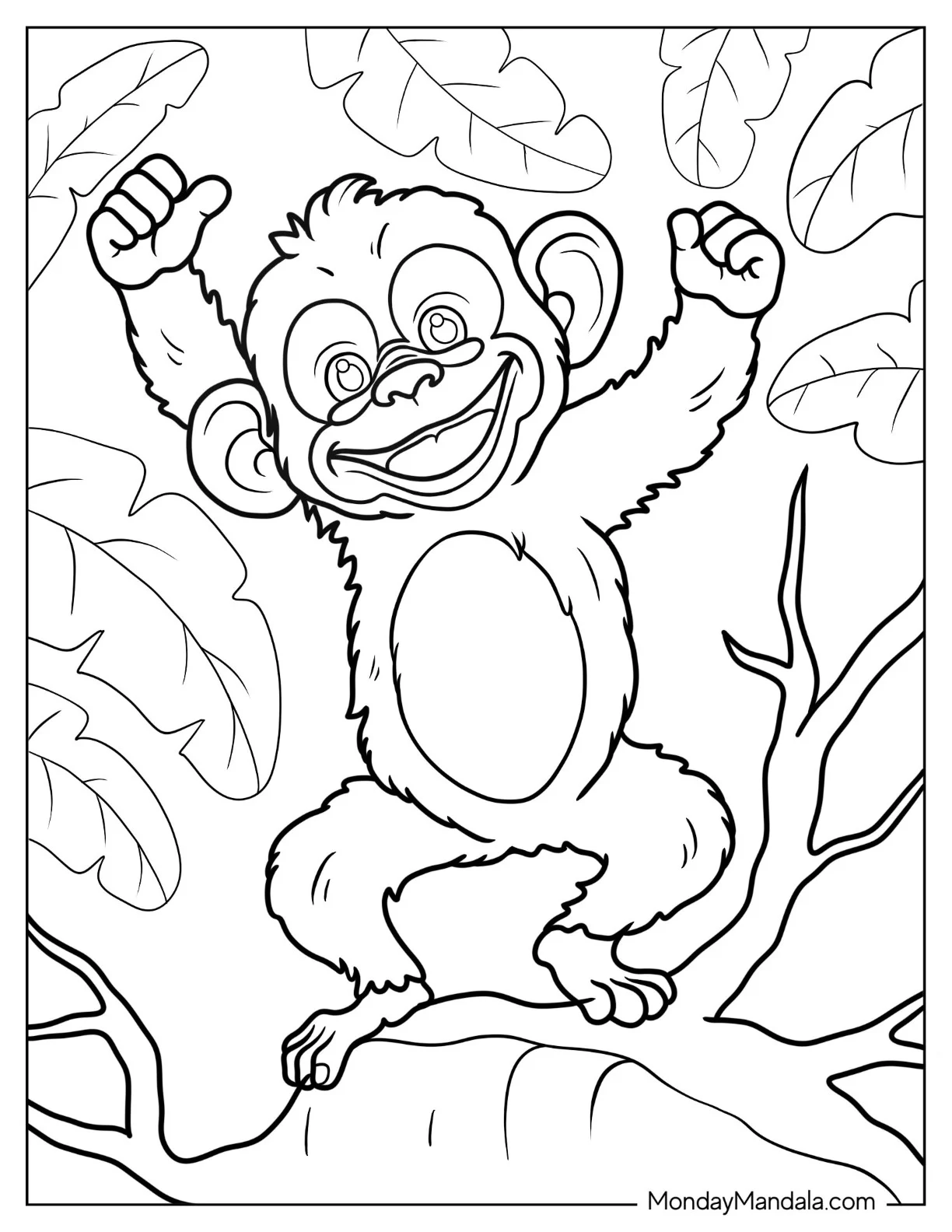 Dancing Monkey Coloring Page coloring page