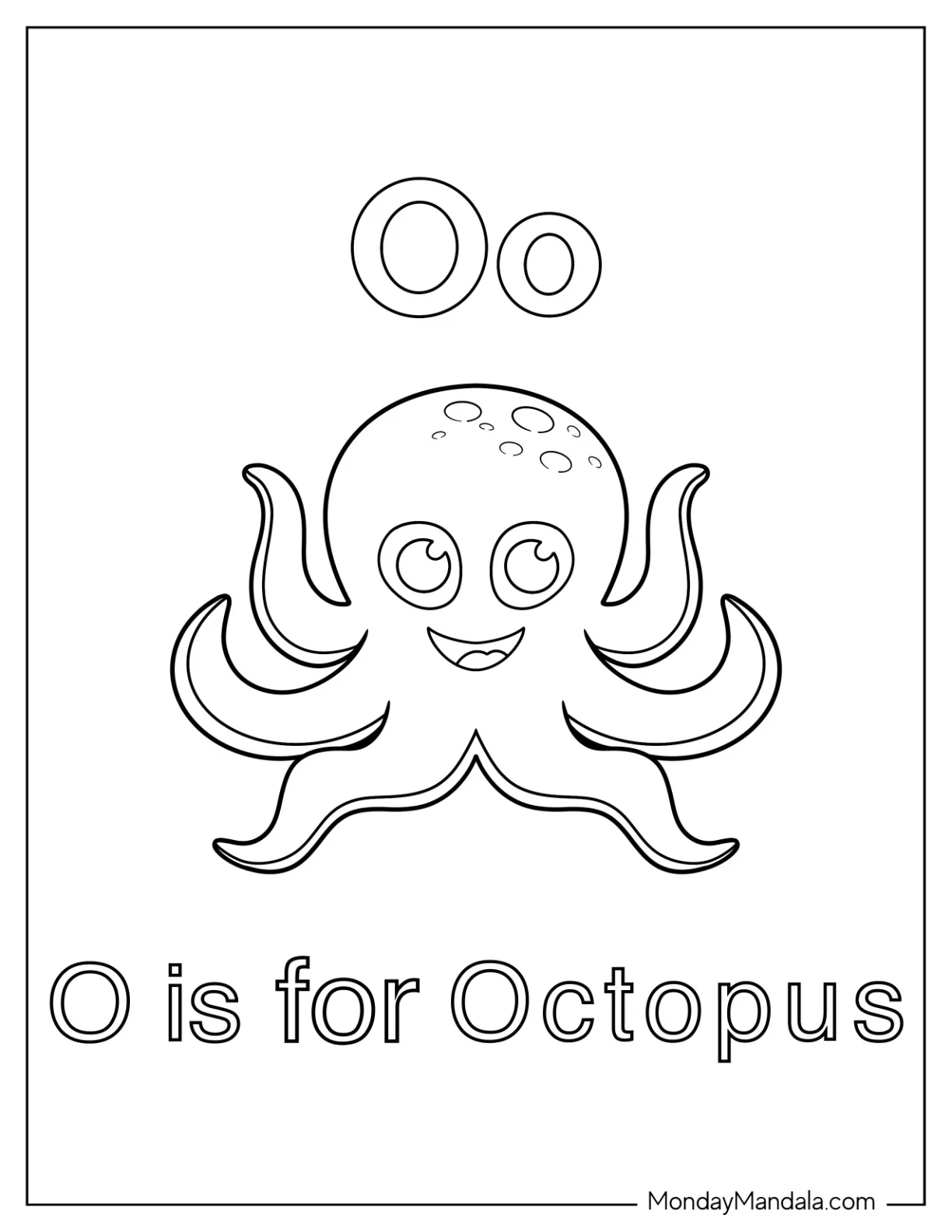 O Is For Octopus Coloring Page coloring page