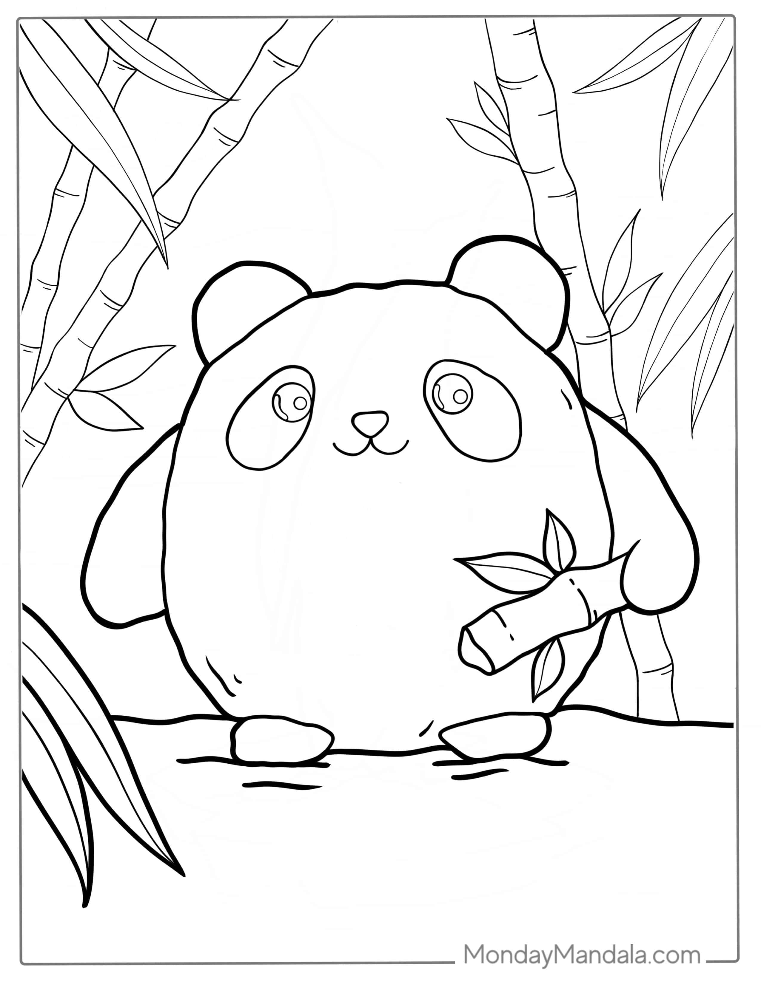 Adorable Cartoon Panda Coloring Sheet coloring page