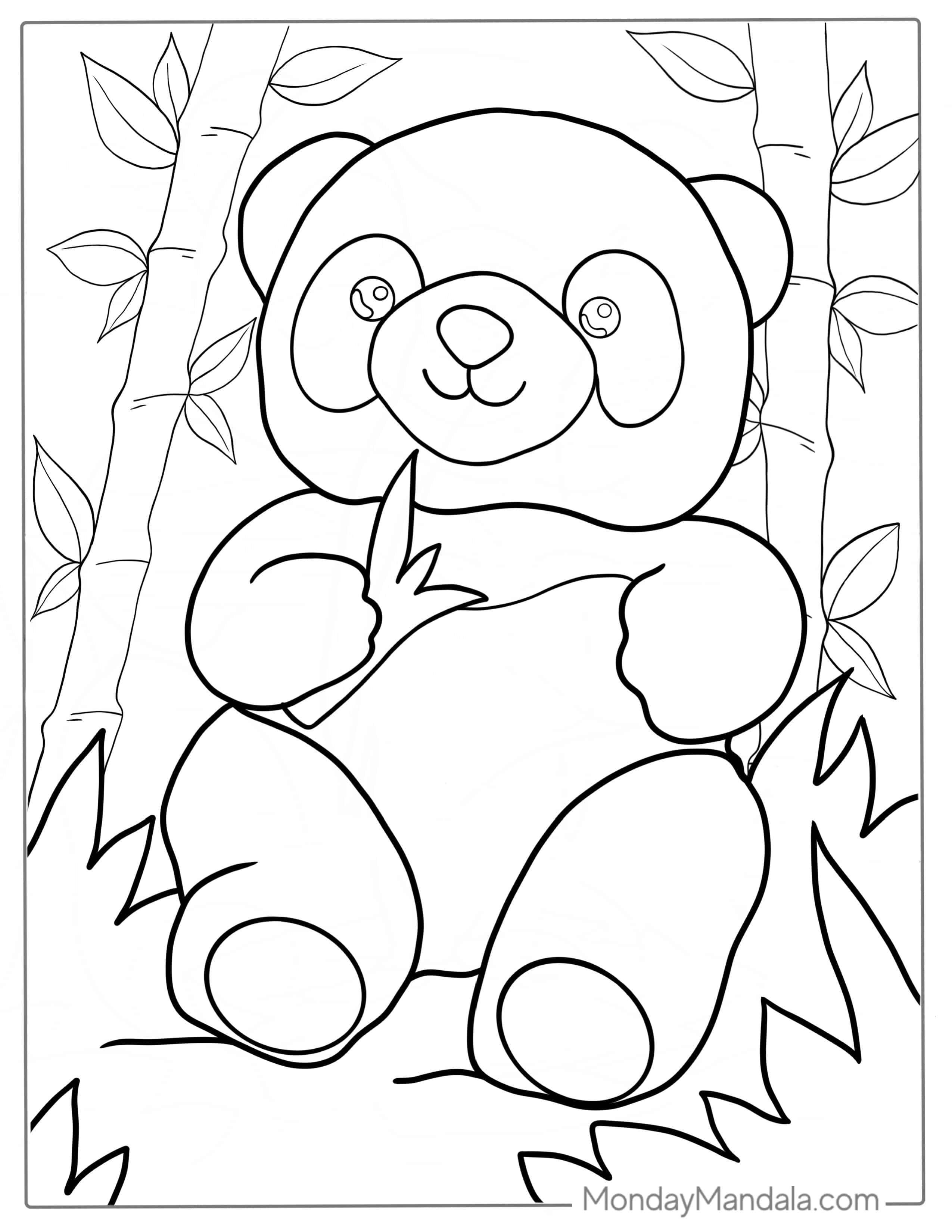 Easy Outline Of Panda To Color coloring page