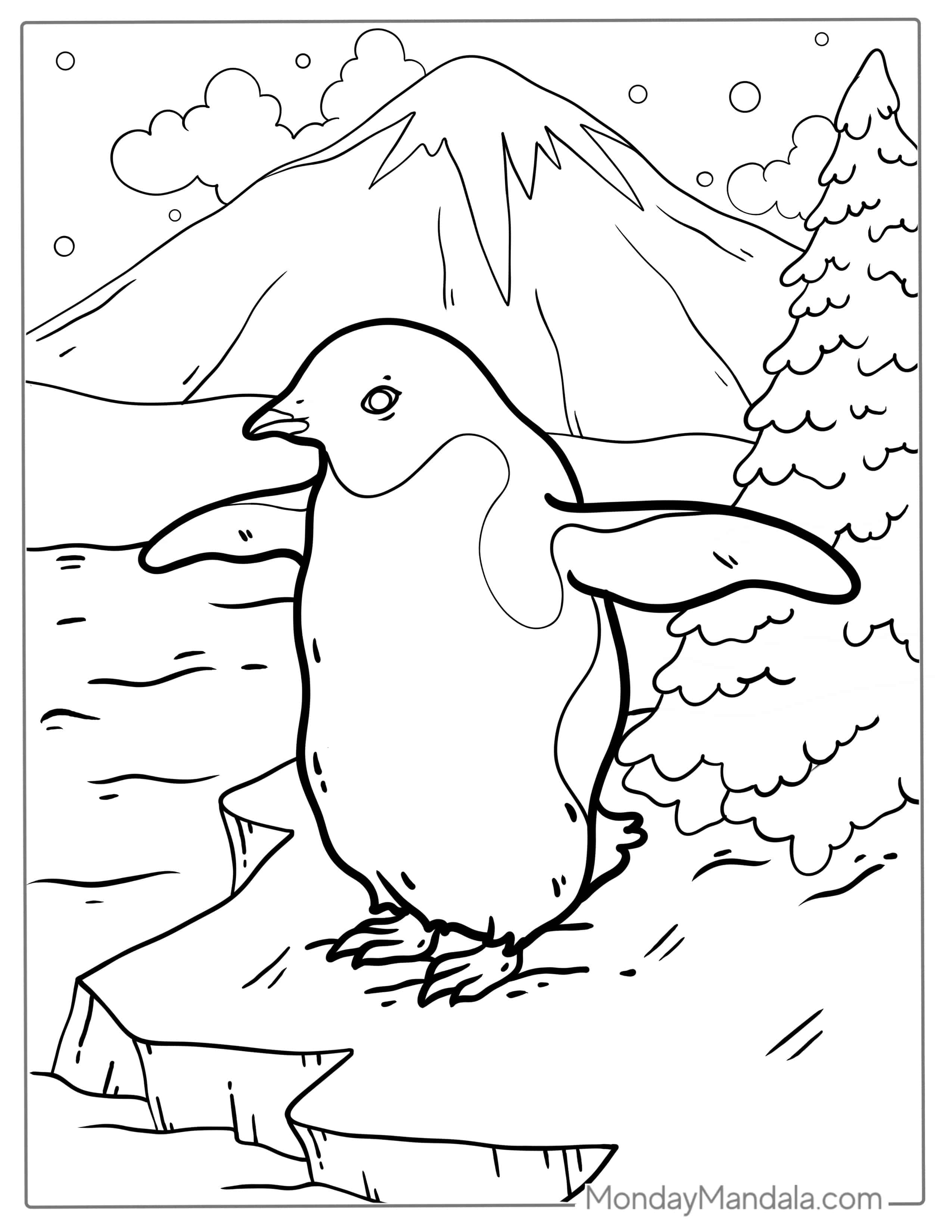 Chinstrap Penguin Coloring Page For Kids coloring page