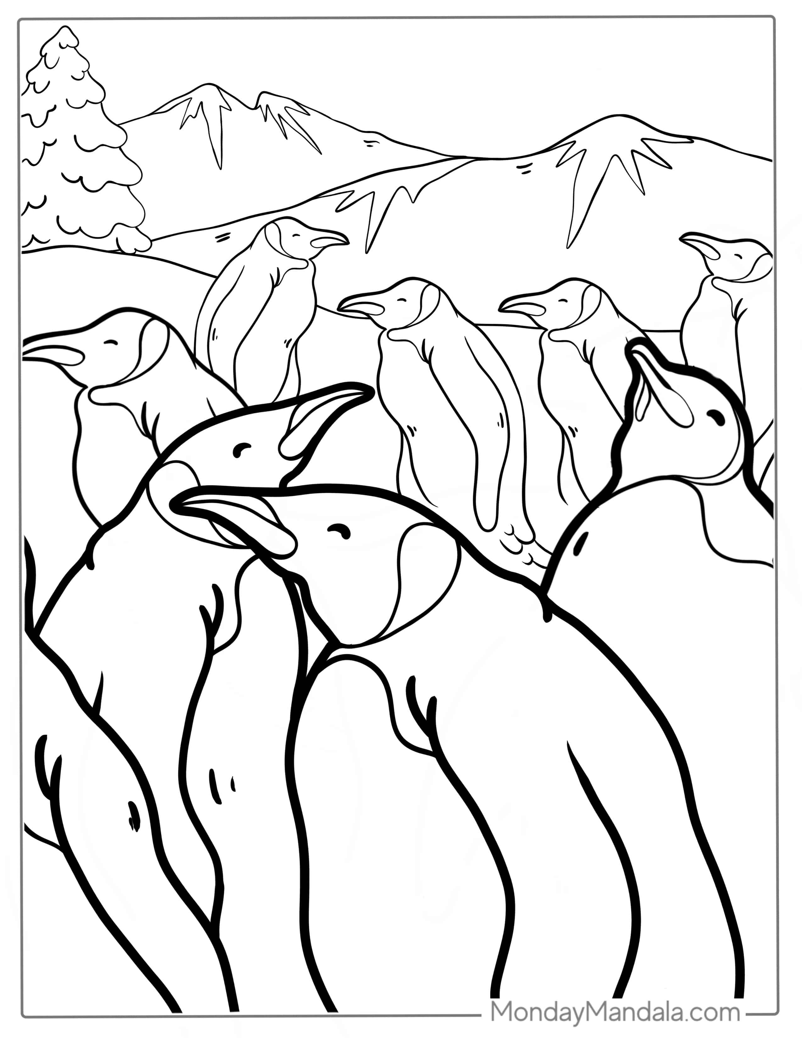 Colony Of Emperor Penguin Coloring coloring page