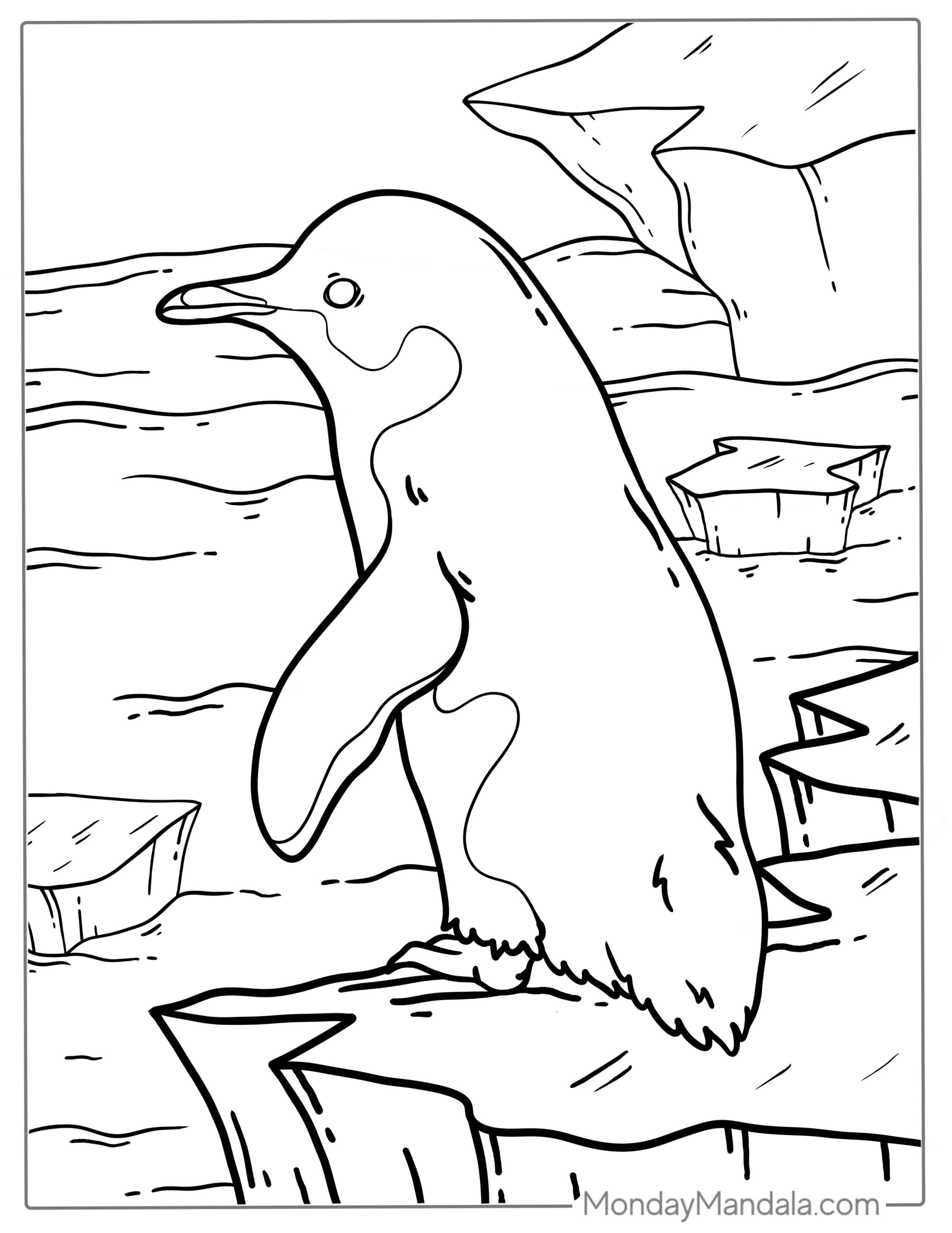 Little Blue Penguin Coloring Page For Preschoolers coloring page — printable line art