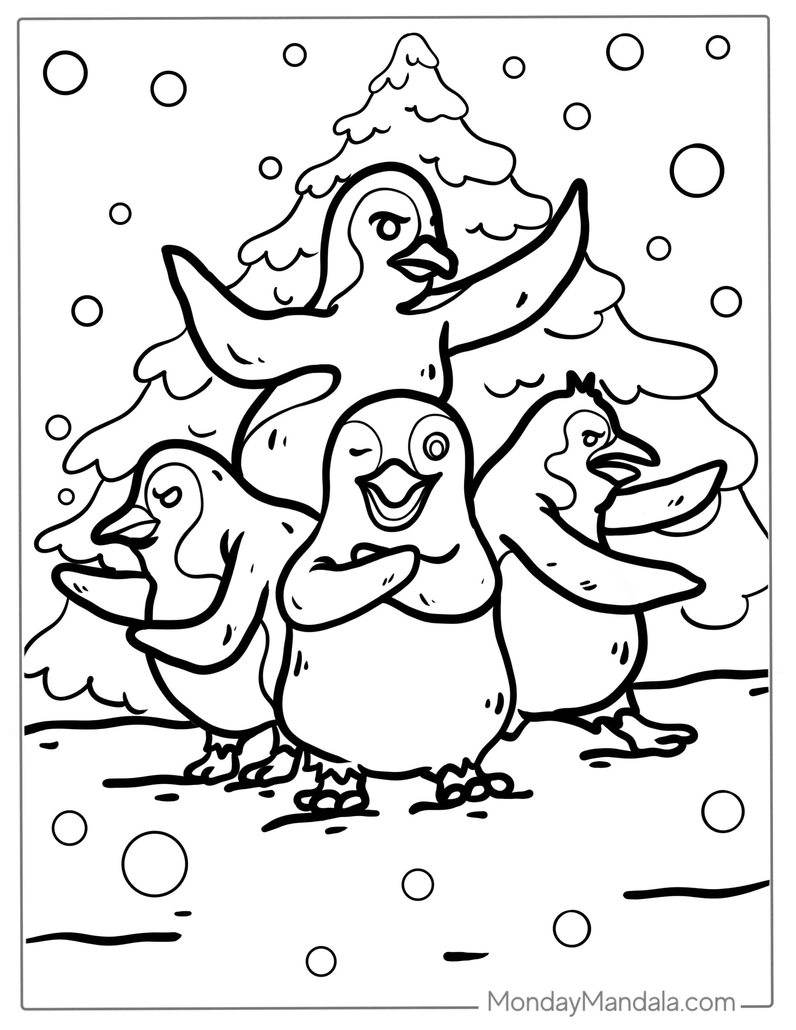 Madagascar Penguins Coloring Pages coloring page — printable line art