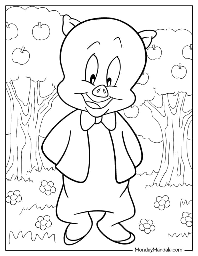 Coloring Page Of Porky Pig coloring page — printable line art