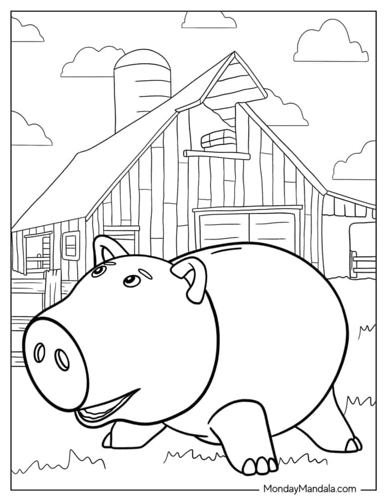 Hamm The Pig From Toy Story To Color coloring page