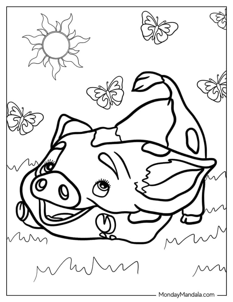 Pua Pig From Moana coloring page — printable line art