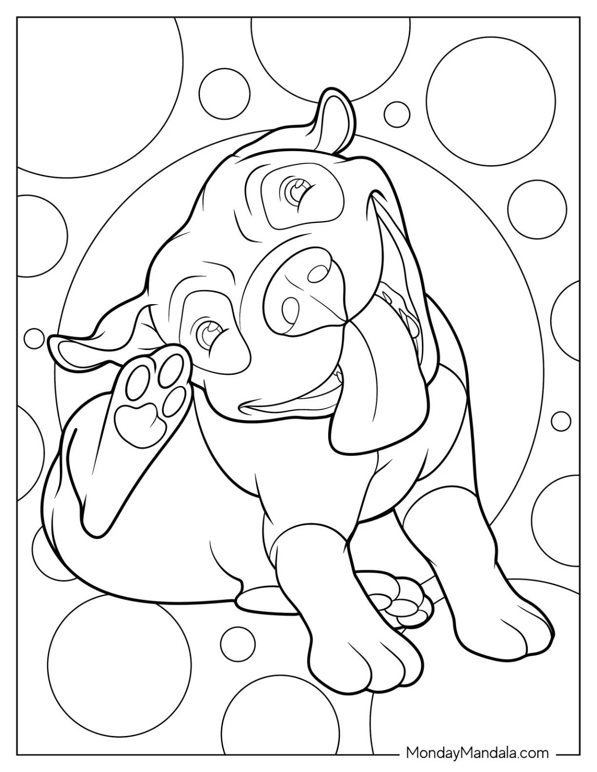 Pitbull Coloring Page Scratching It Ear coloring page