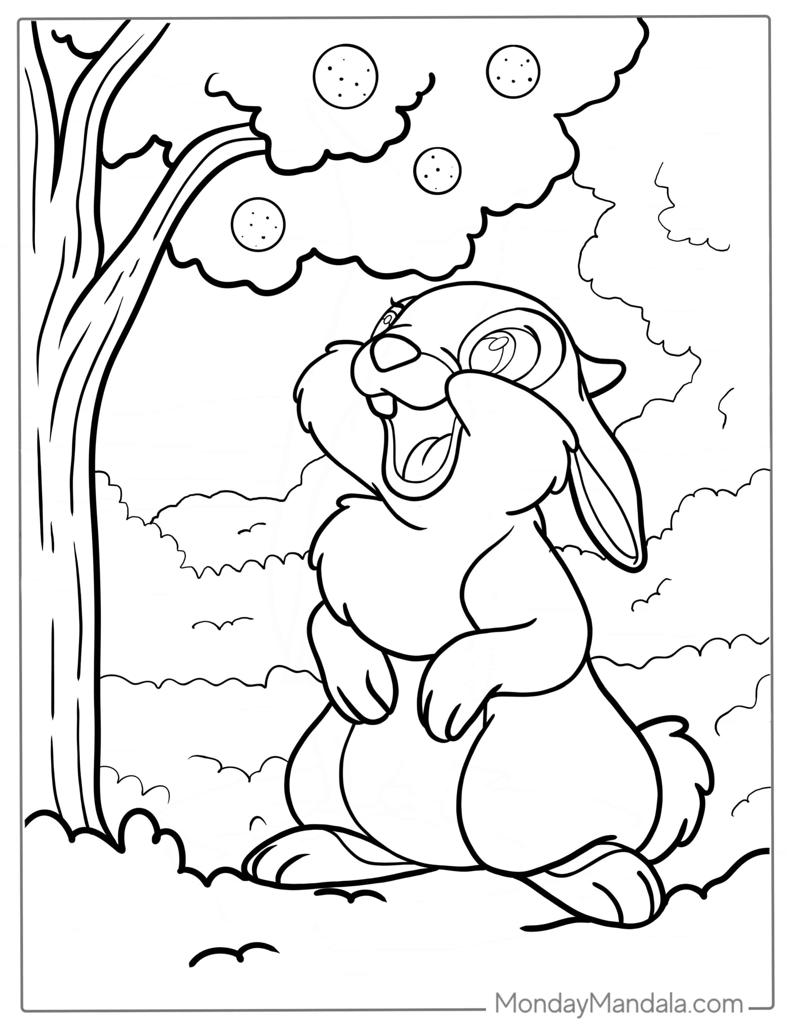 Thumper Rabbit Coloring Page For Preschoolers coloring page — printable line art