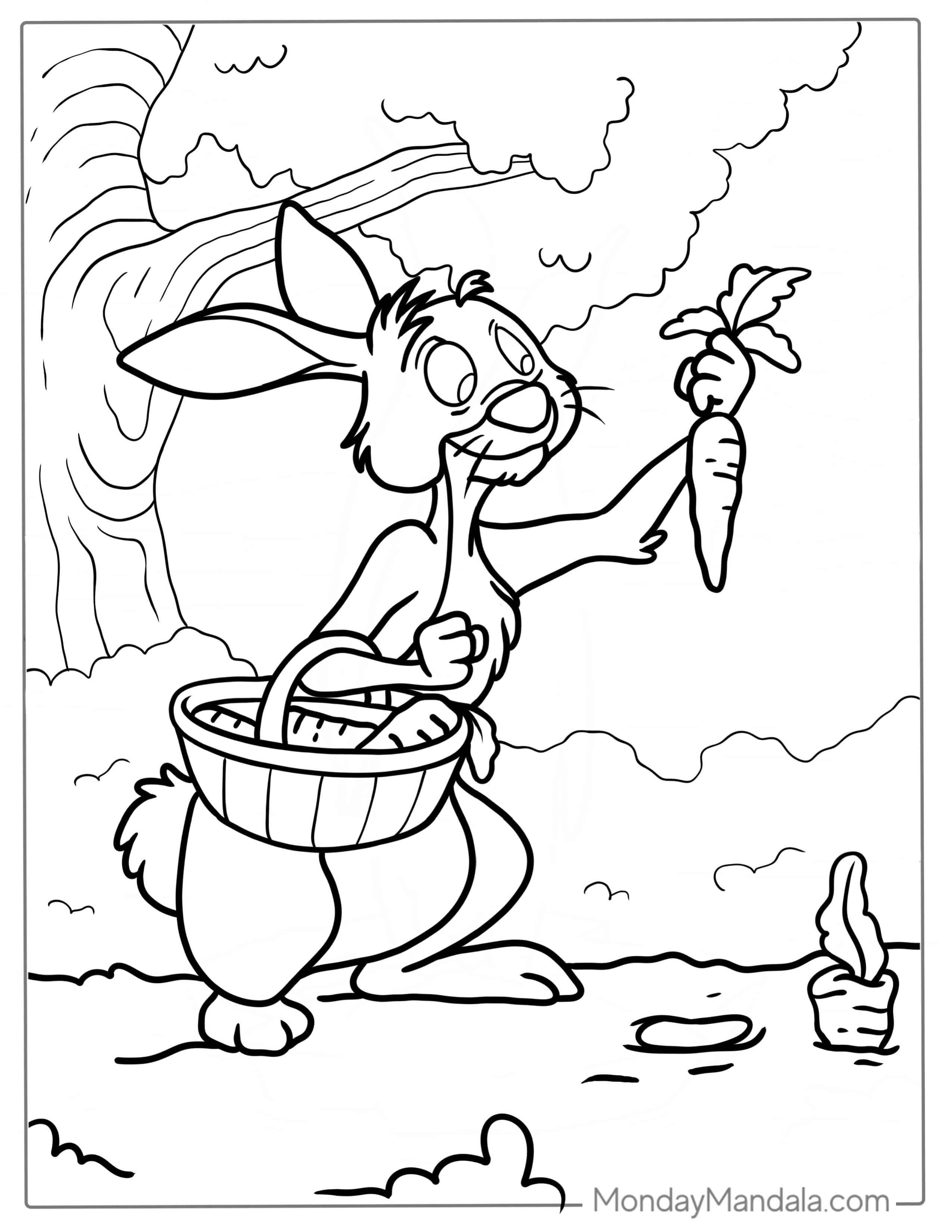 Winnie The Pooh Rabbit Coloring Sheet coloring page — printable line art