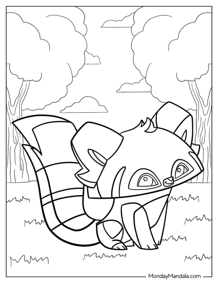 Animal Jam Red Panda To Color coloring page
