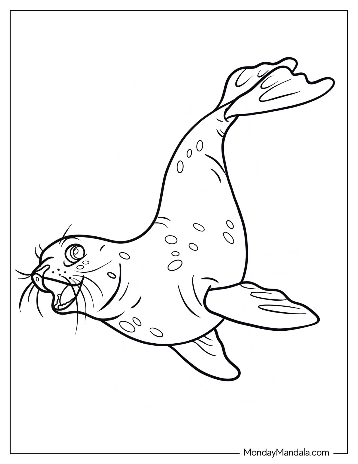 Easy Seal Coloring Page Outline coloring page