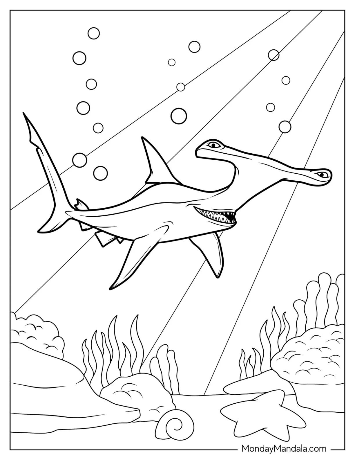 Anchor The Hammerhead Shark Coloring Page Finding Nemo coloring page