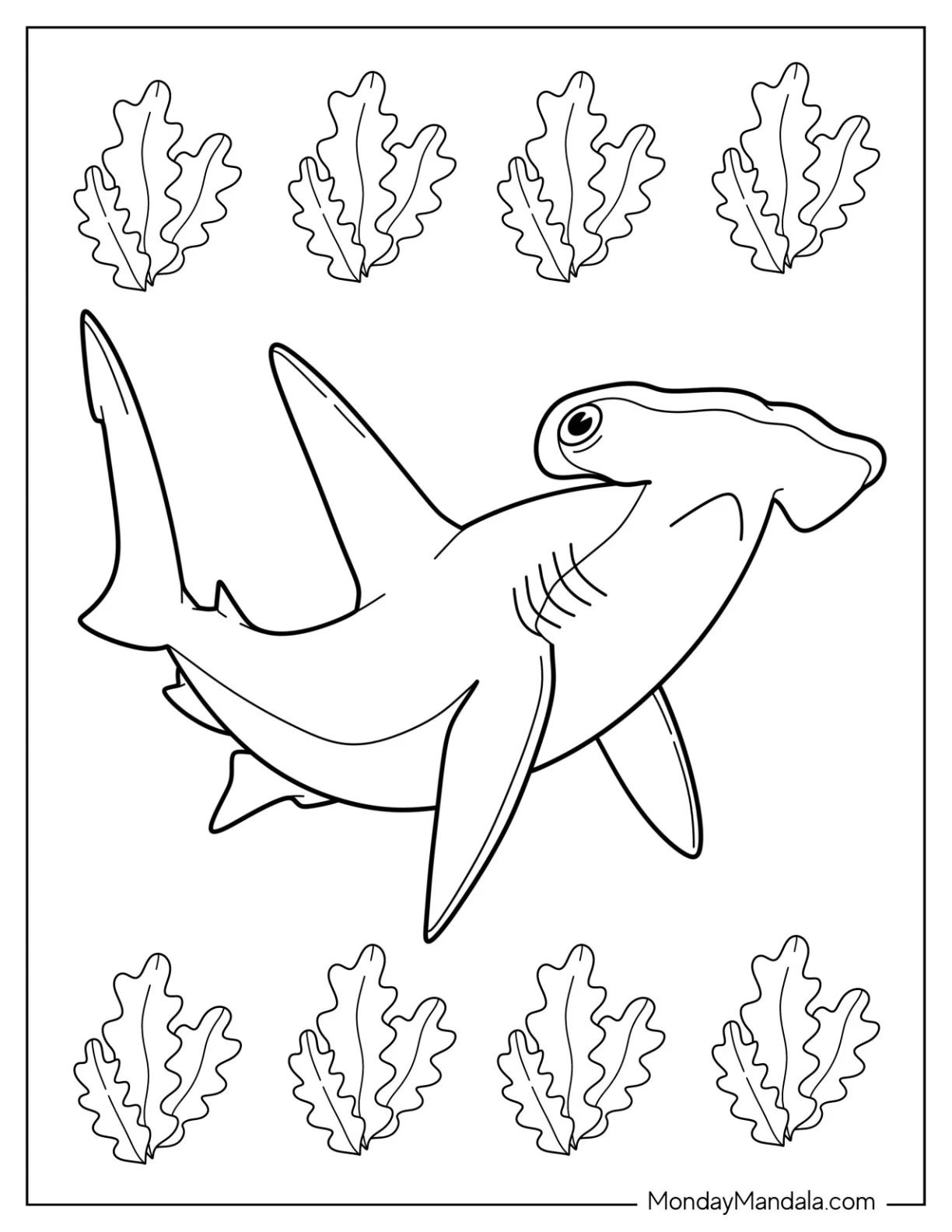 Mr. Hammerhead Shark Coloring Page For Kids coloring page