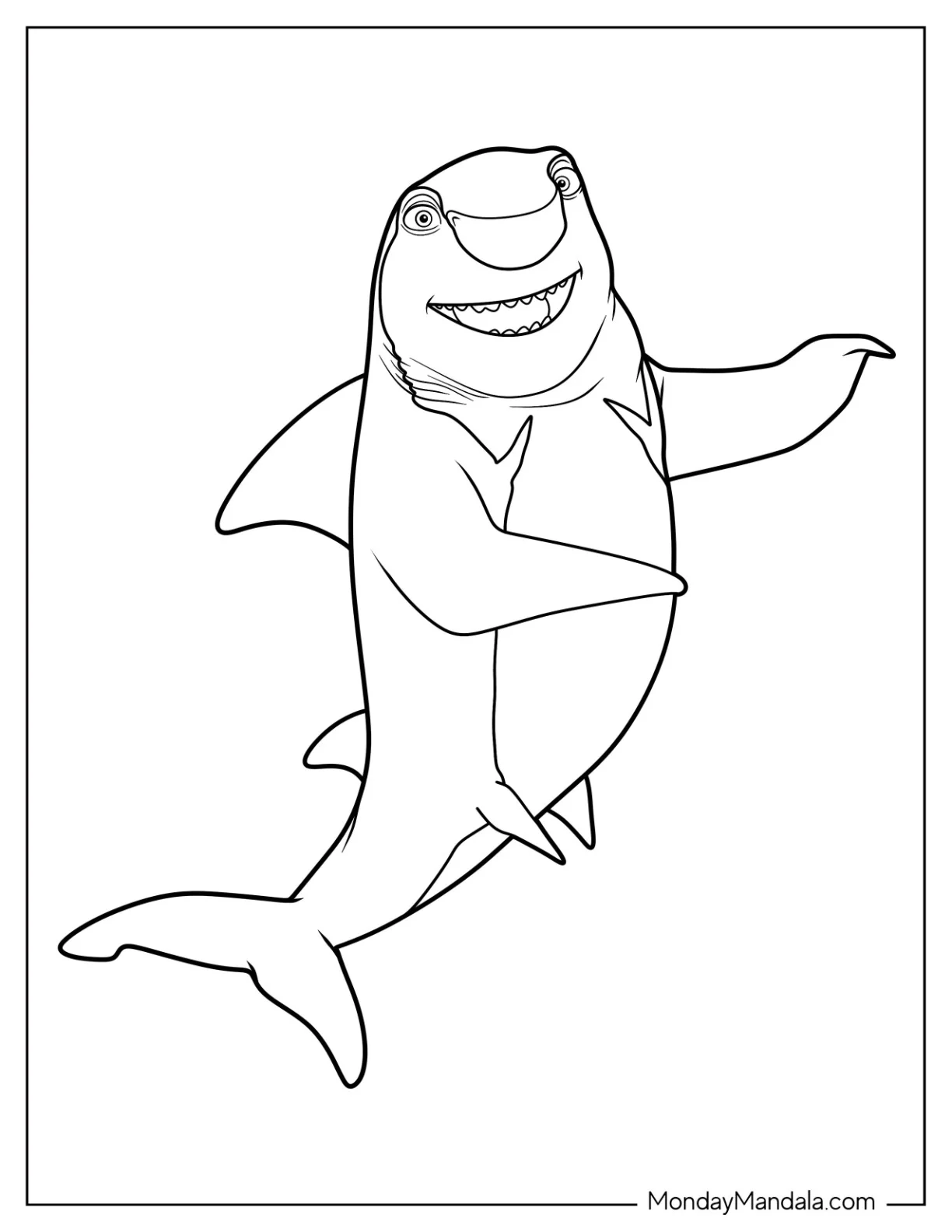 Shark Coloring Page Of Shark Tale Lenny coloring page