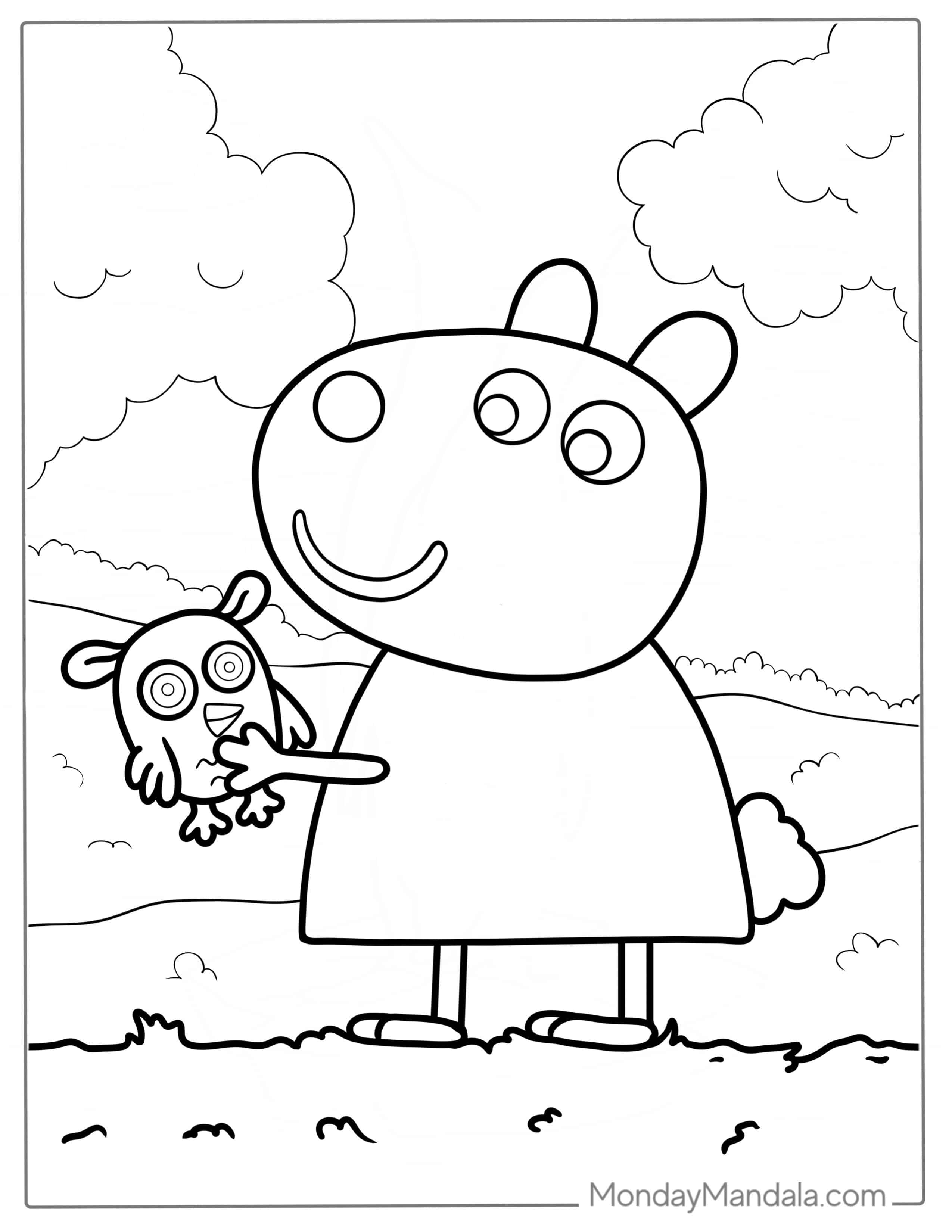 Coloring Page Of Peppa Pig Suzy For Kids coloring page