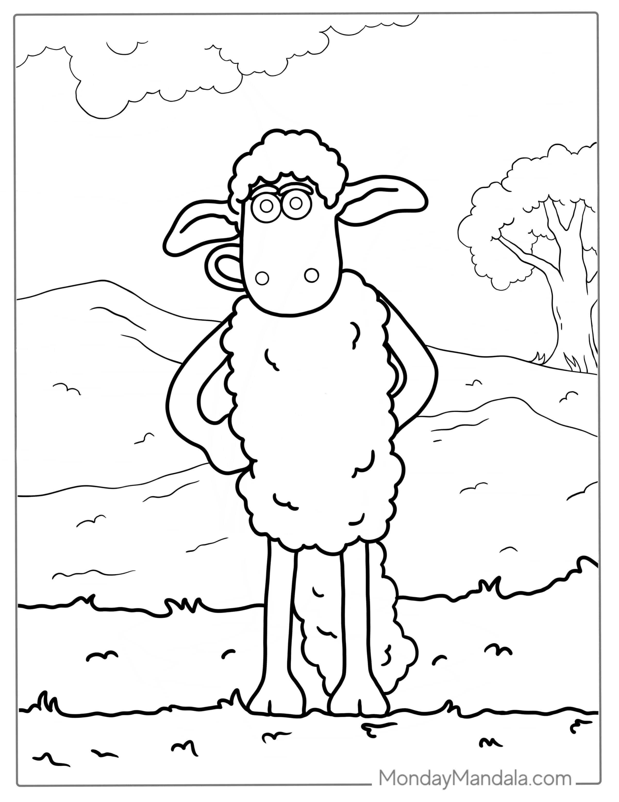 Coloring Page Of Shaun The Sheep coloring page — printable line art