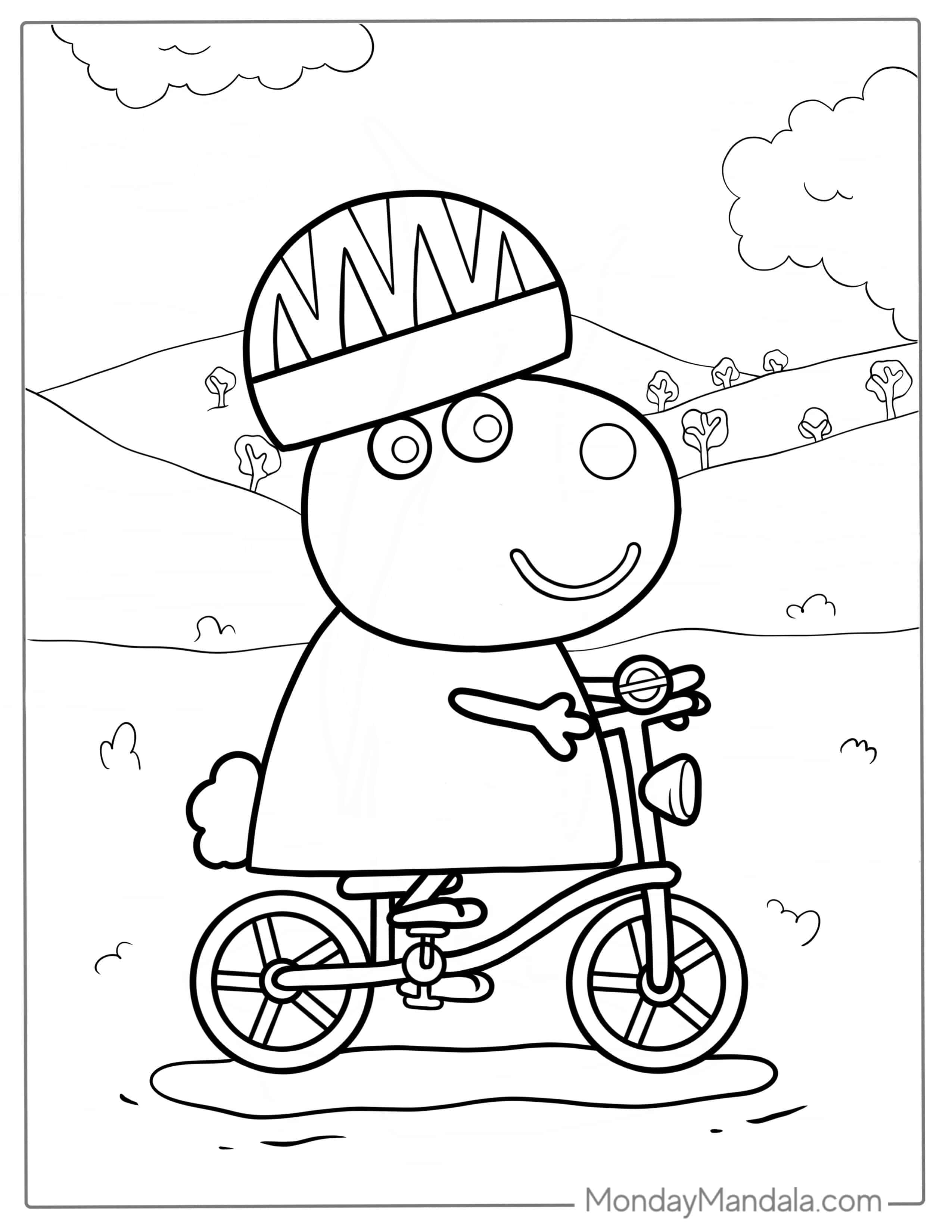 Peppa Pig Sheep Coloring For Preschoolers coloring page