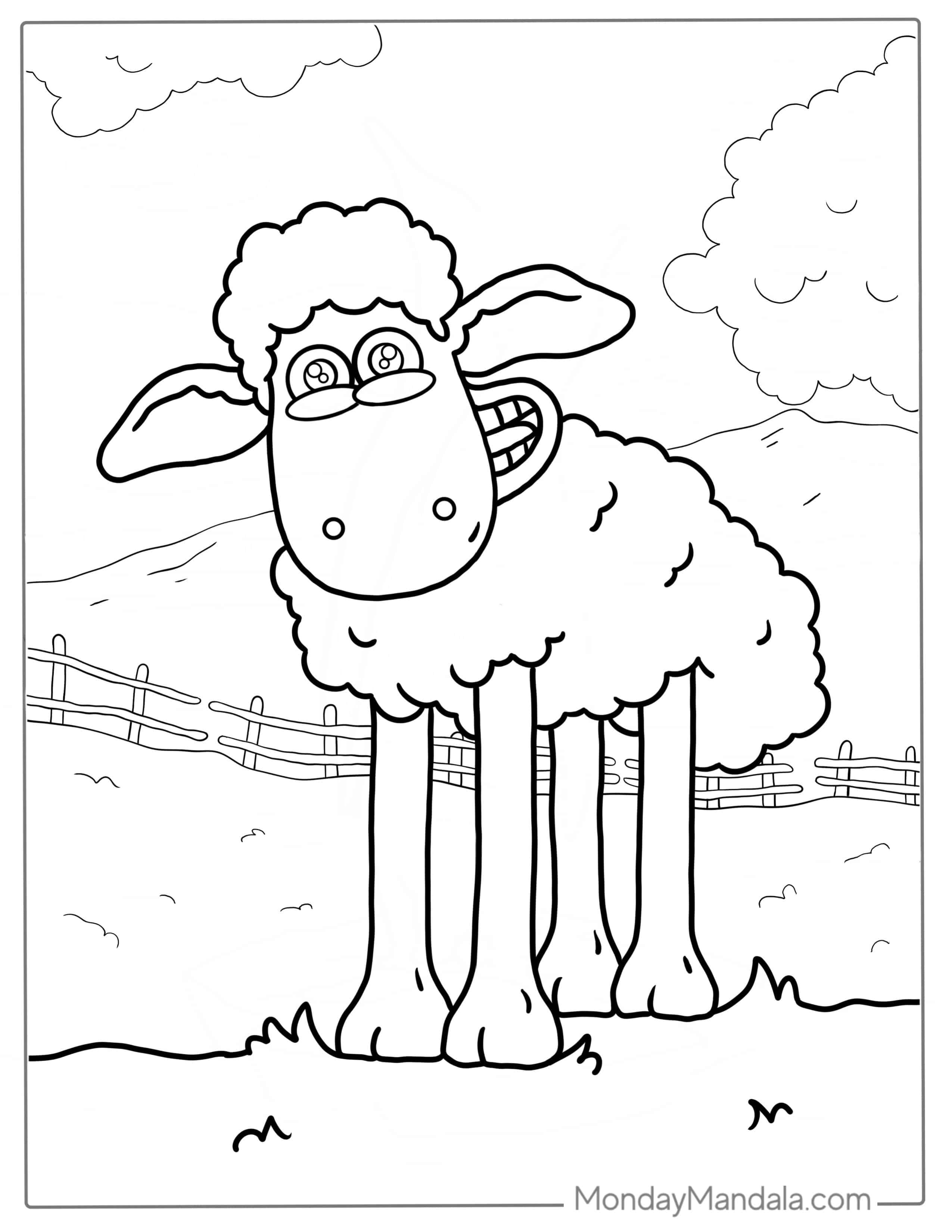 Shaun The Sheep Coloring Page coloring page