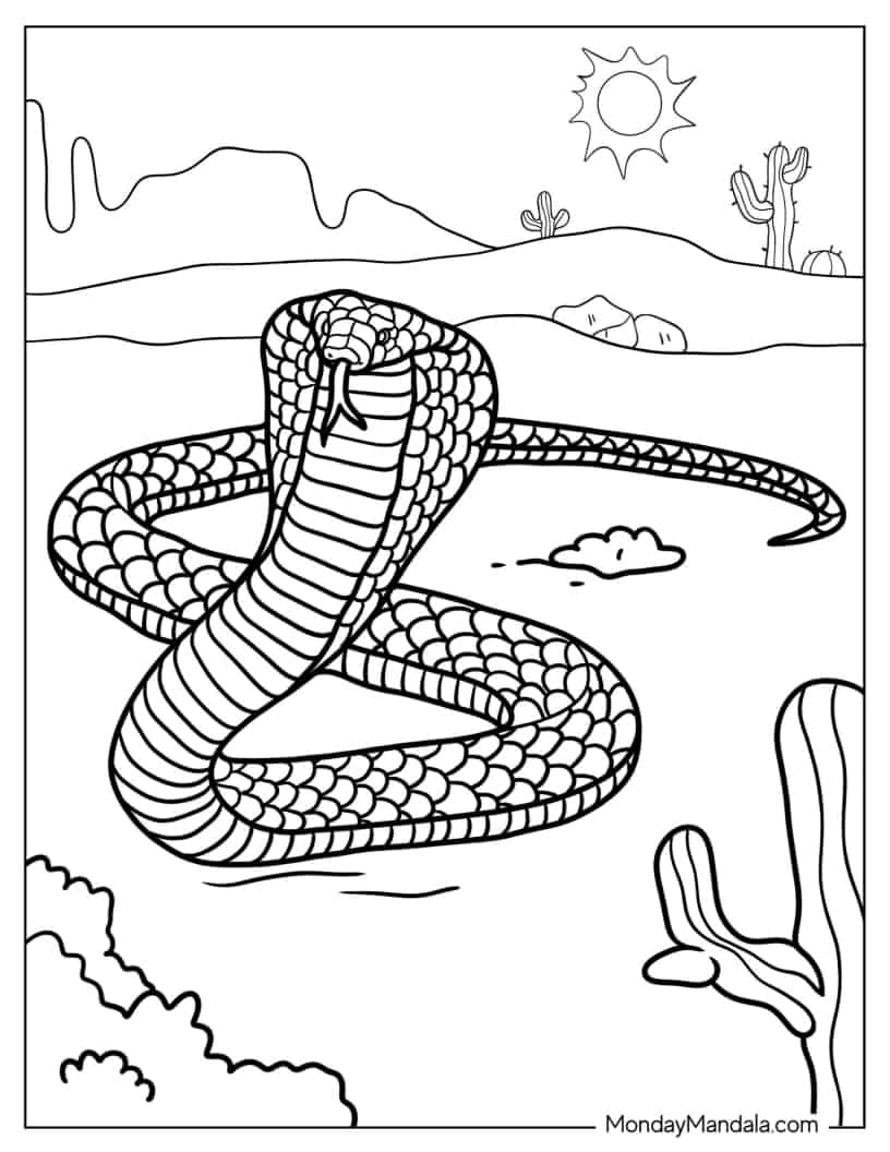 Coloring Sheet Of King Cobra Snake coloring page