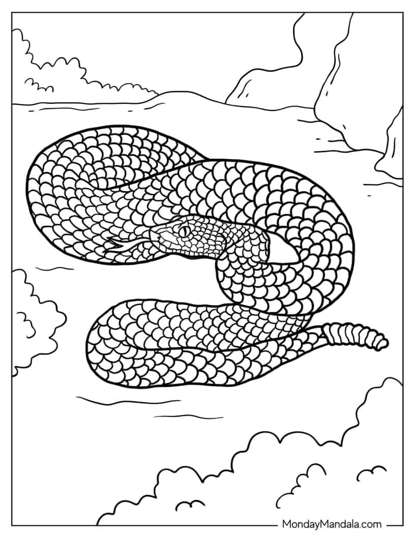 Deadly Rattlesnake To Color In coloring page