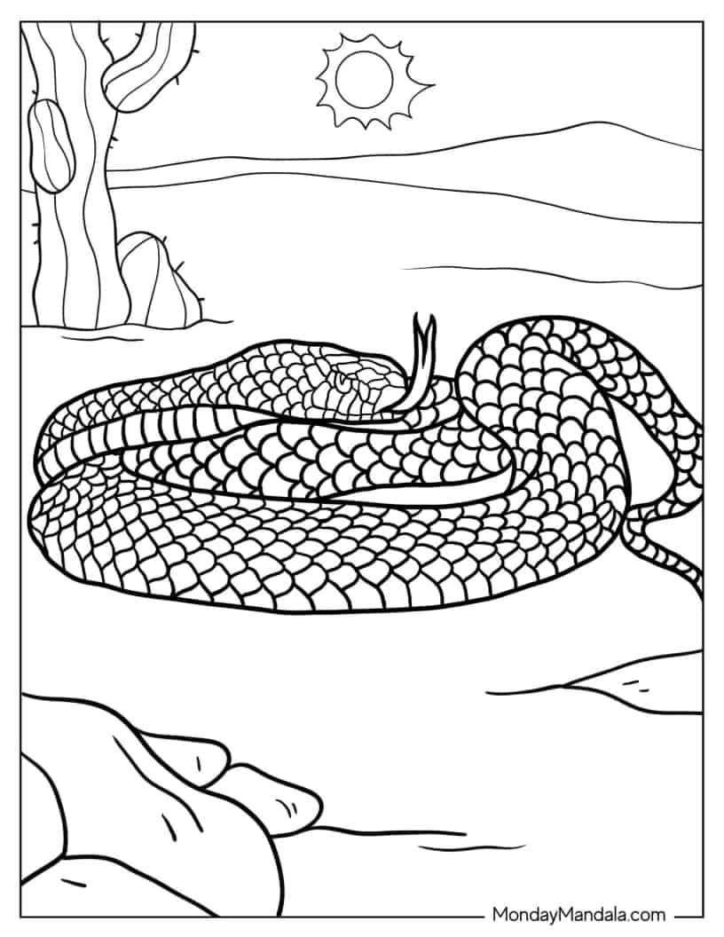 Deadly Viper Snake To Color coloring page