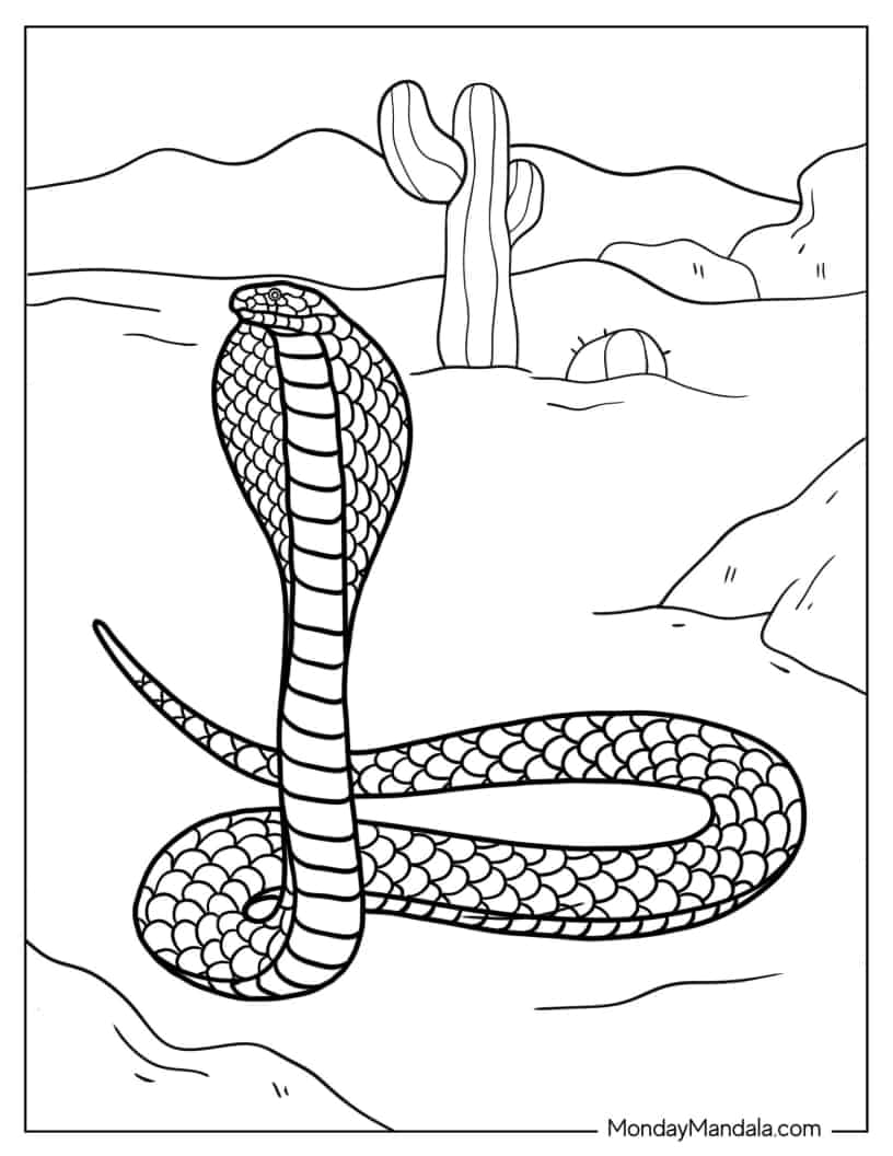 Indian Cobra Snake To Color In coloring page