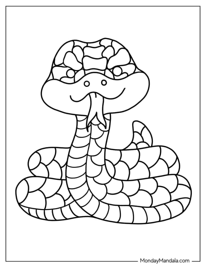 Simple Snake To Color For Kids coloring page