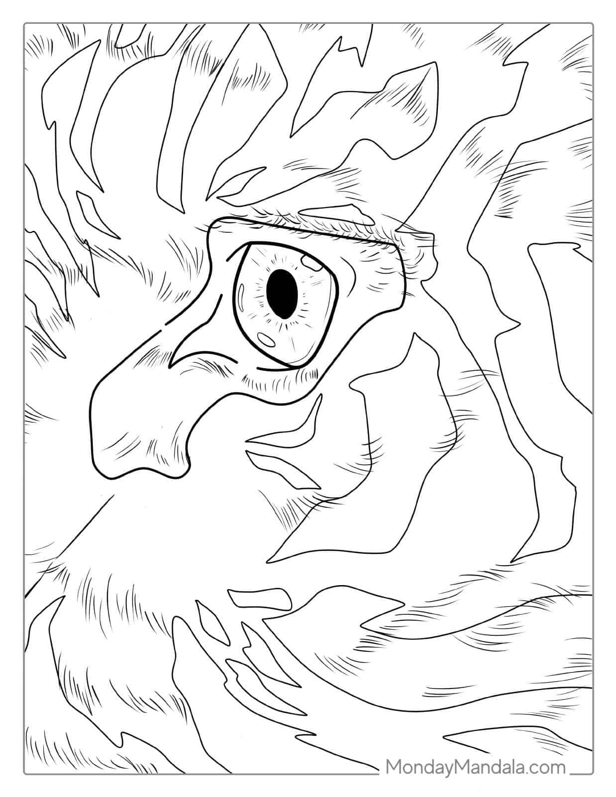 Detailed Tiger Eye Coloring For Adults coloring page — printable line art