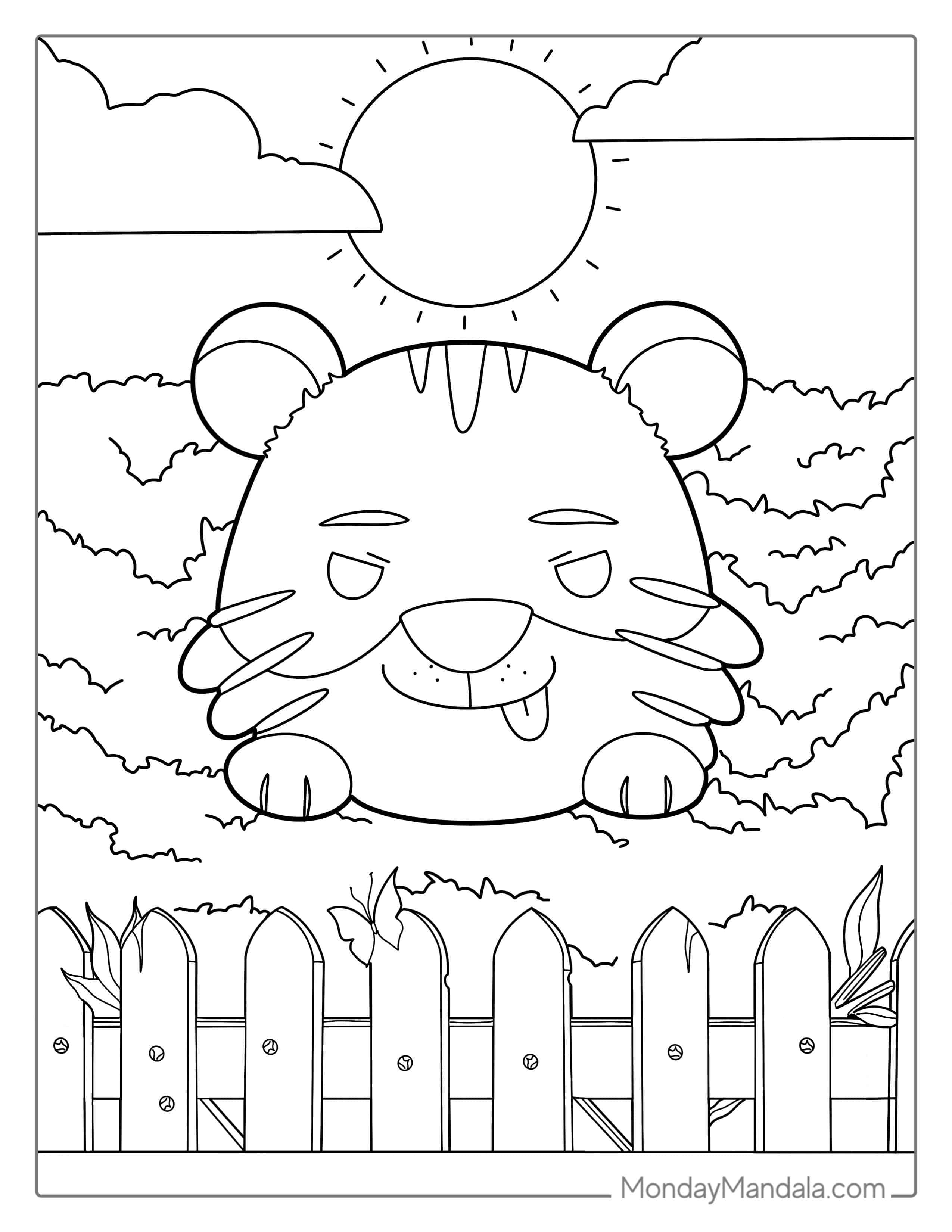 Simple Outline Of Tiger For Preschoolers coloring page — printable line art